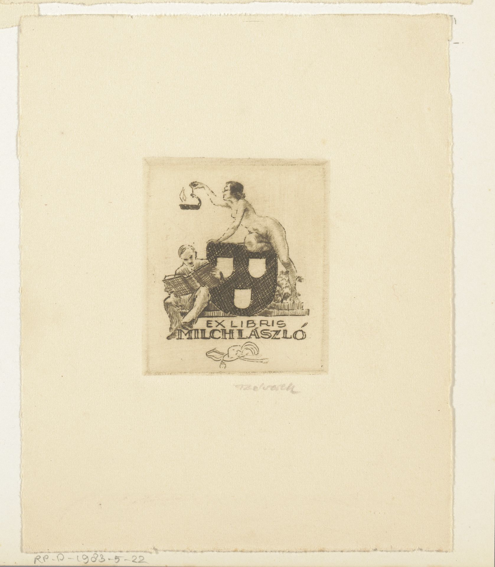 Ex libris van László Milch by Kornél Révész