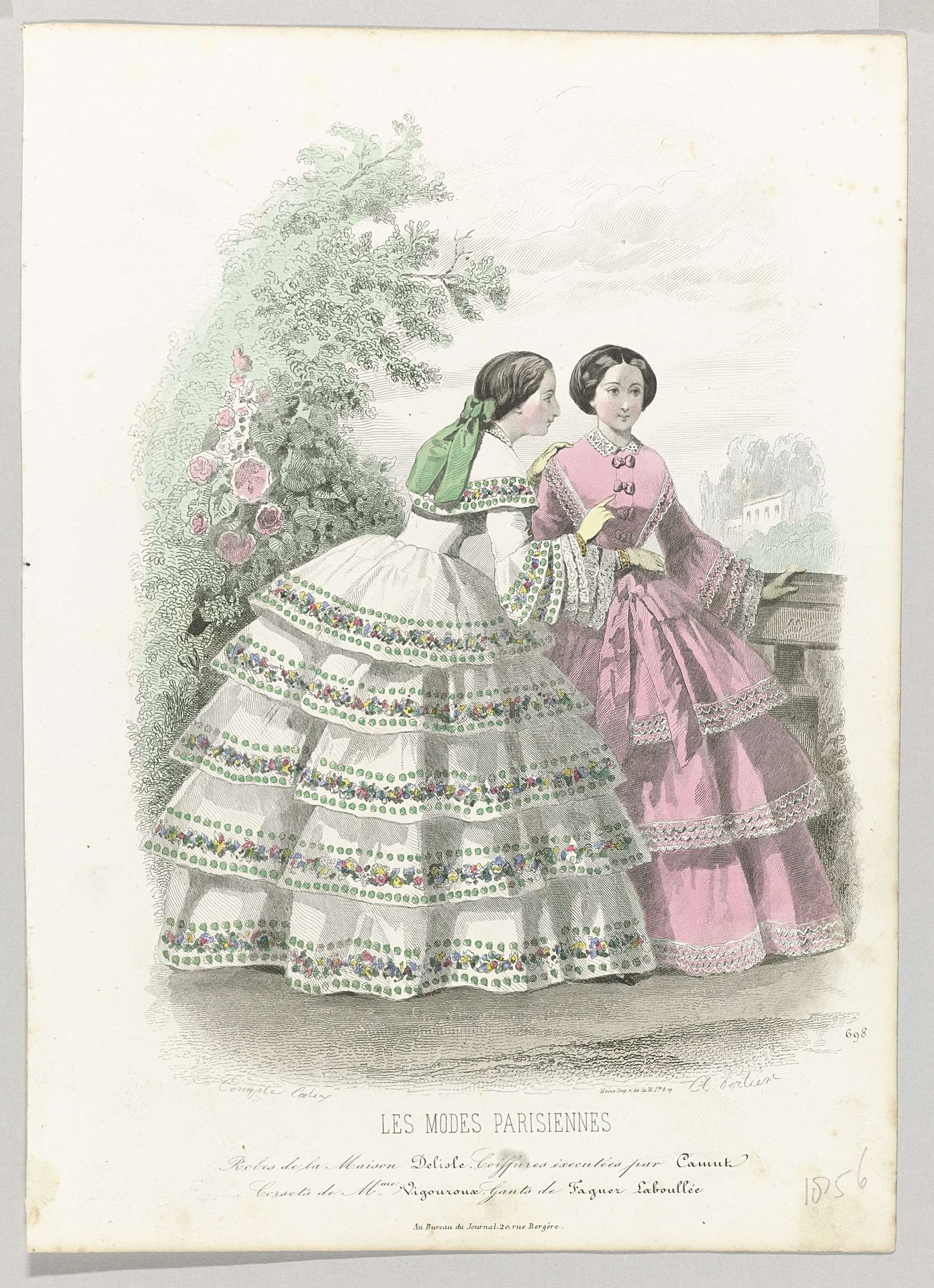 Les Modes Parisiennes, 1856, No. 698 : Robes de la Maison (...) by A. Portier