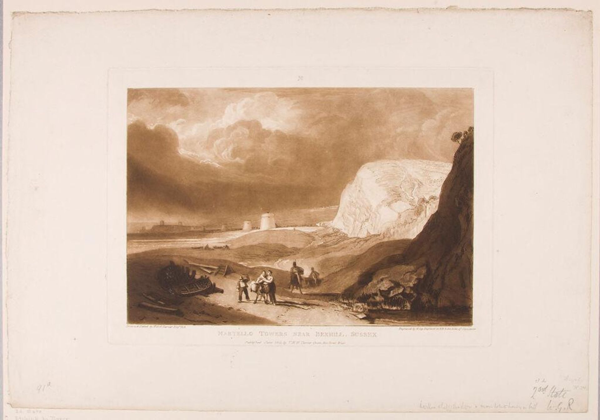 Martello Towers near Bexhill, Sussex by Etching by Joseph Mallord William Turner