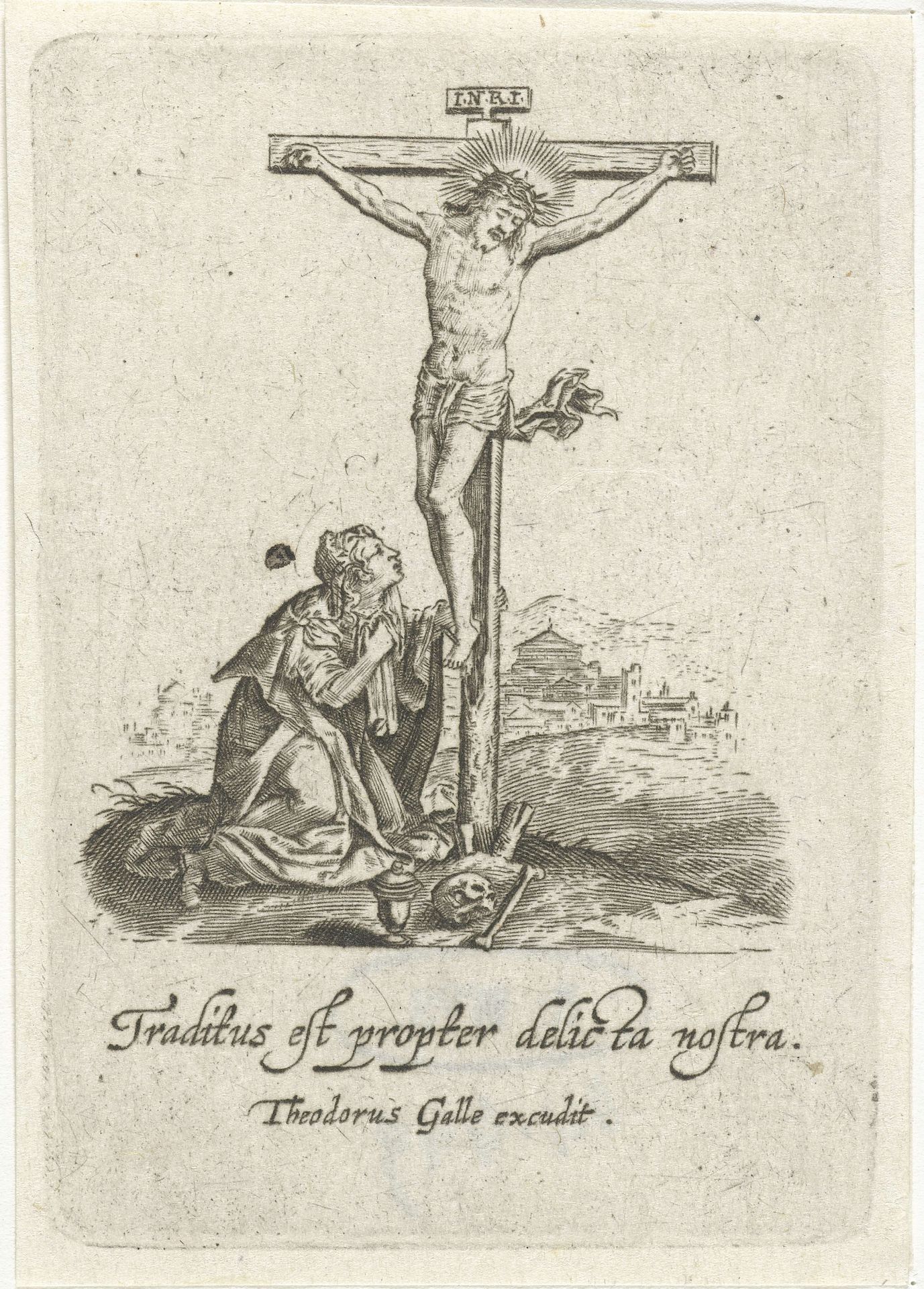 Christus aan het kruis by Theodoor Galle
