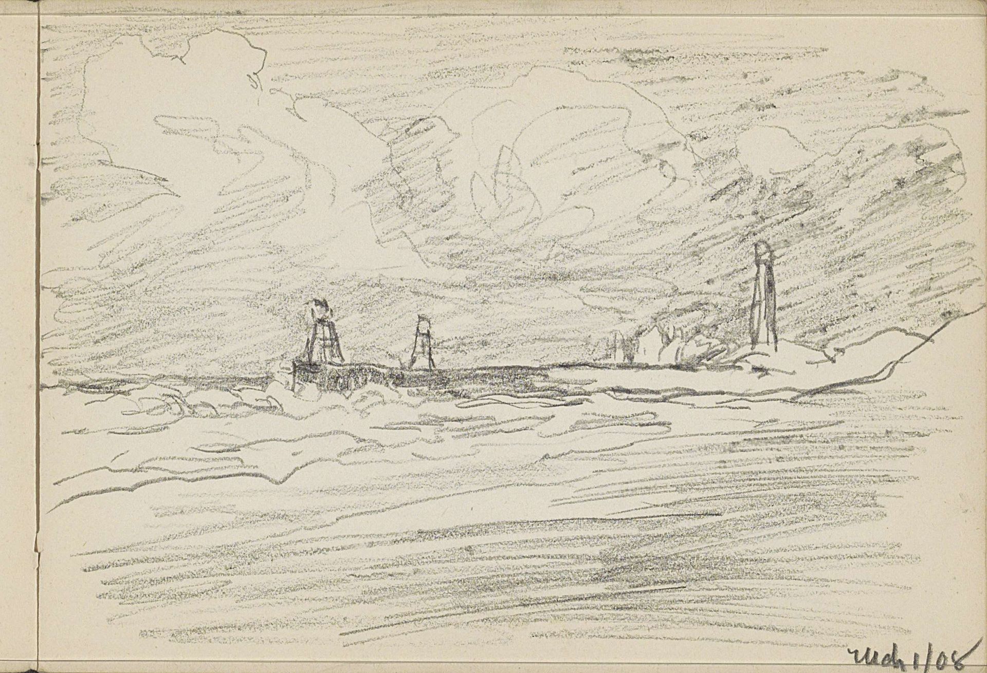 Havenhoofd te Scheveningen by Alexander Shilling