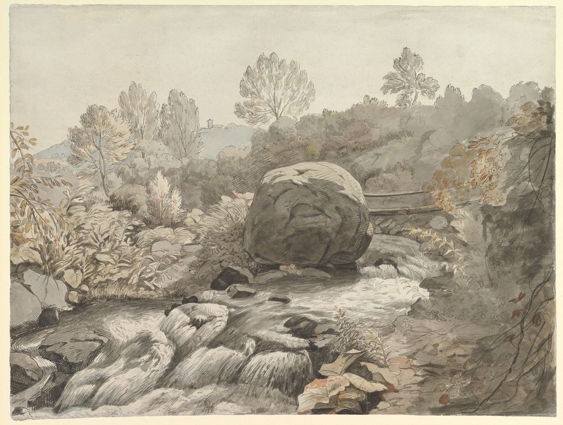 A Rocky Stream, Italy by Samuel Woodforde