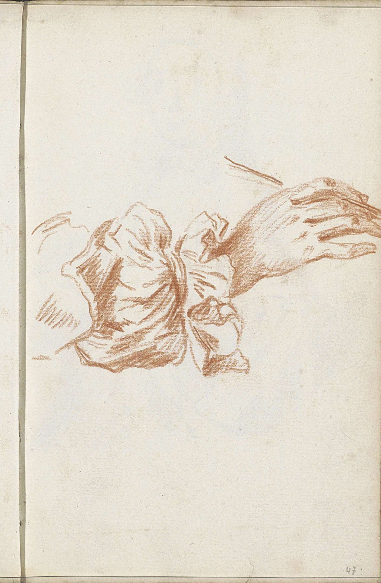 Hand die een penseel vasthoudt by Petrus Johannes van Reysschoot