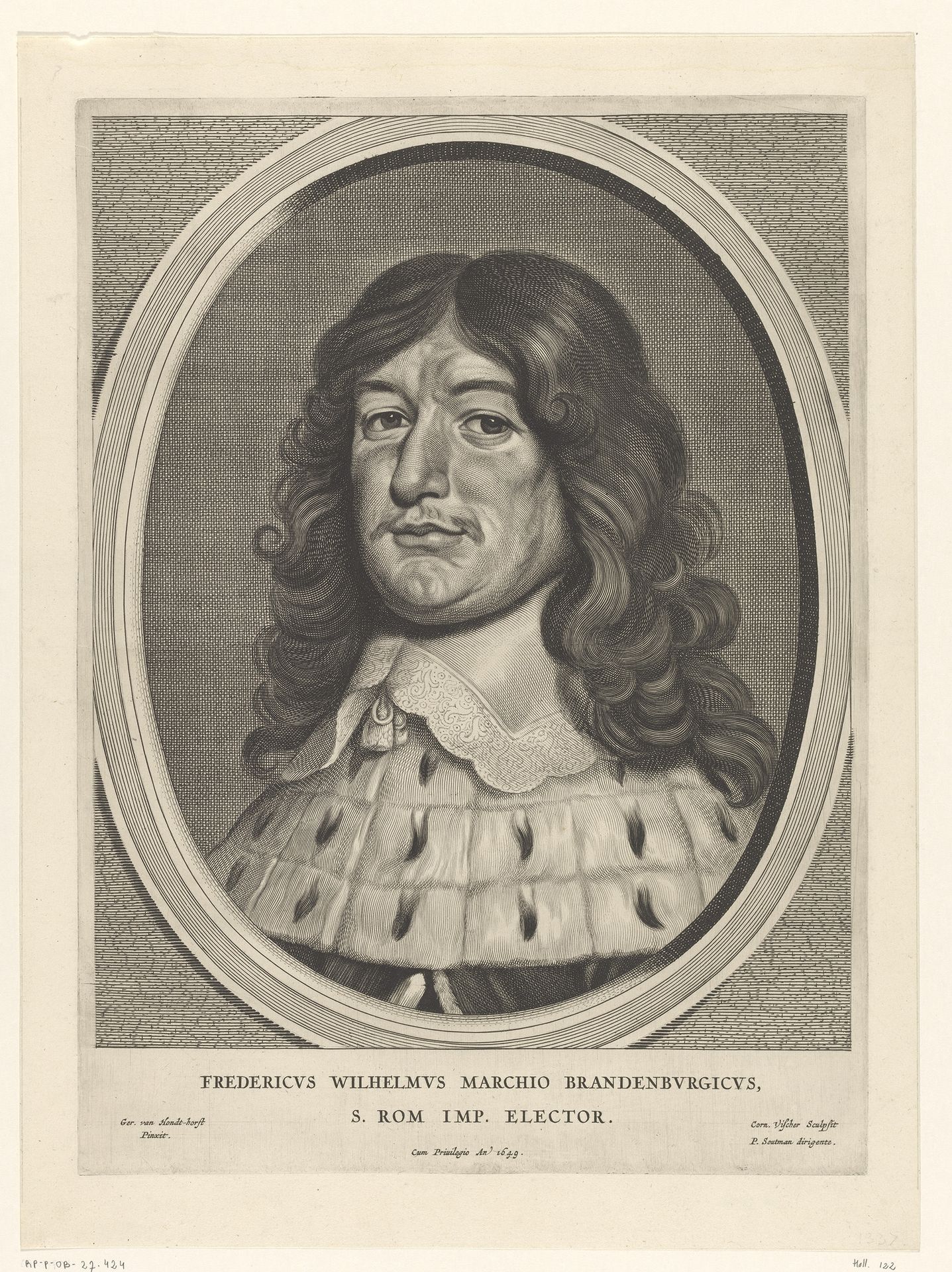 Portret van Frederik Willem, keurvorst van Brandenburg by Cornelis Visscher
