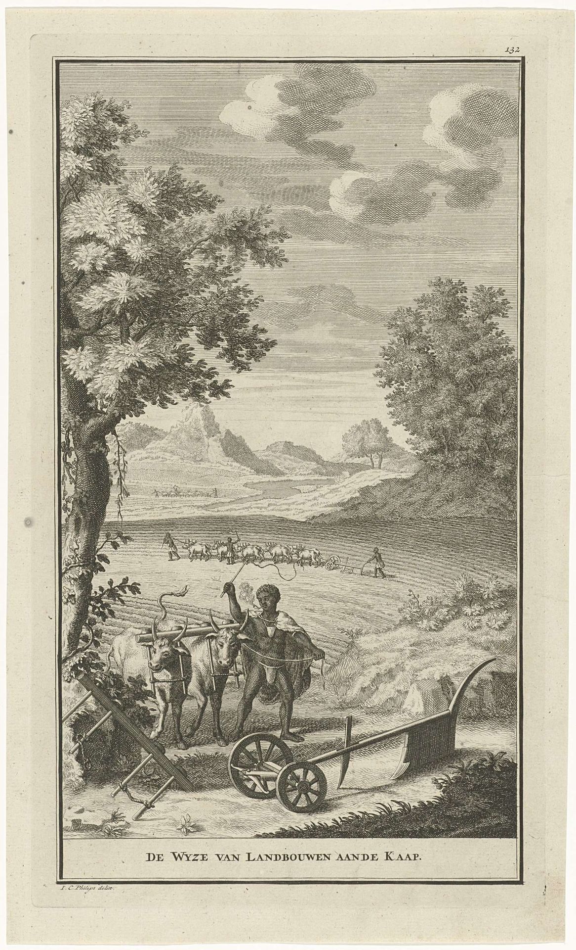 Khoikhoi die zijn akker bewerkt by Jan Caspar Philips