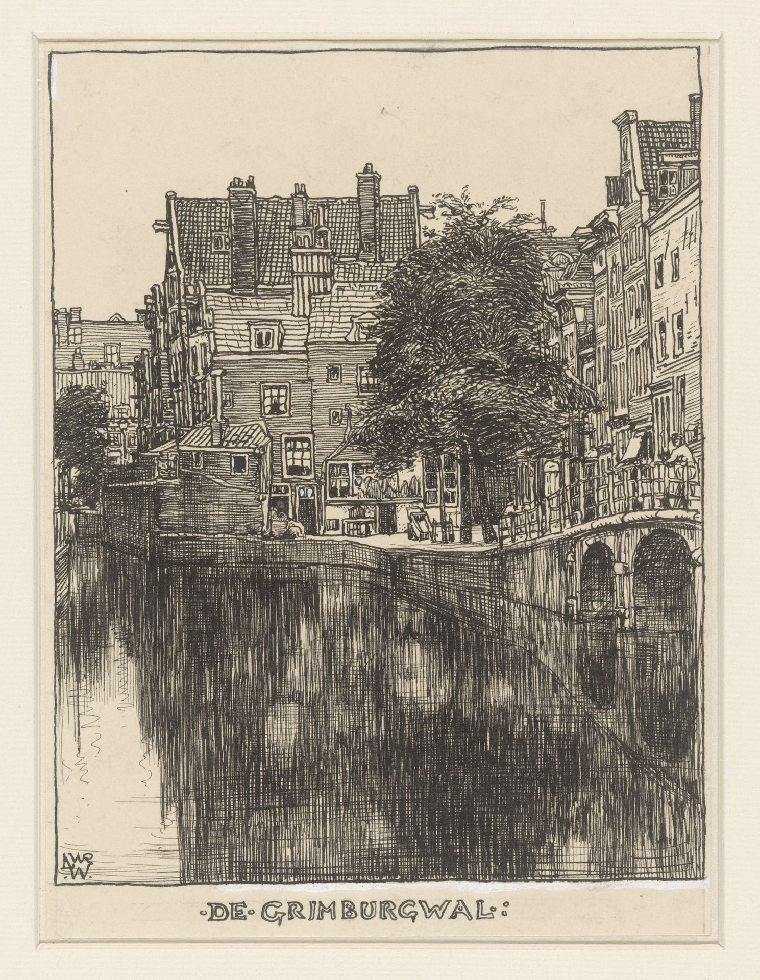 De Grimburgwal te Amsterdam by Willem Wenckebach