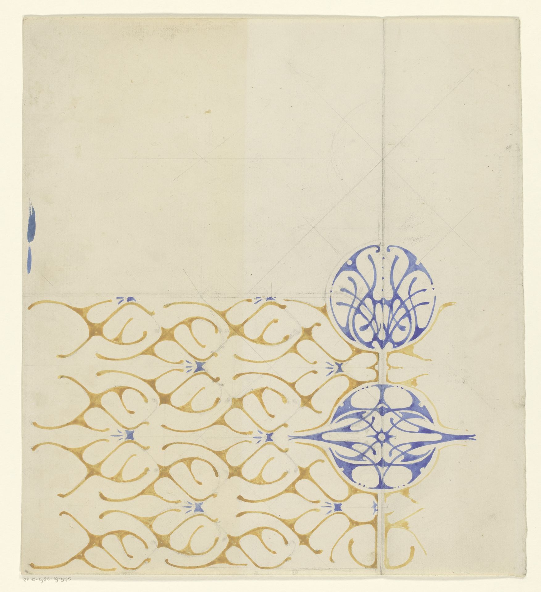 Ontwerp met sierpatroon by Reinier Willem Petrus de (1874-1952) Vries