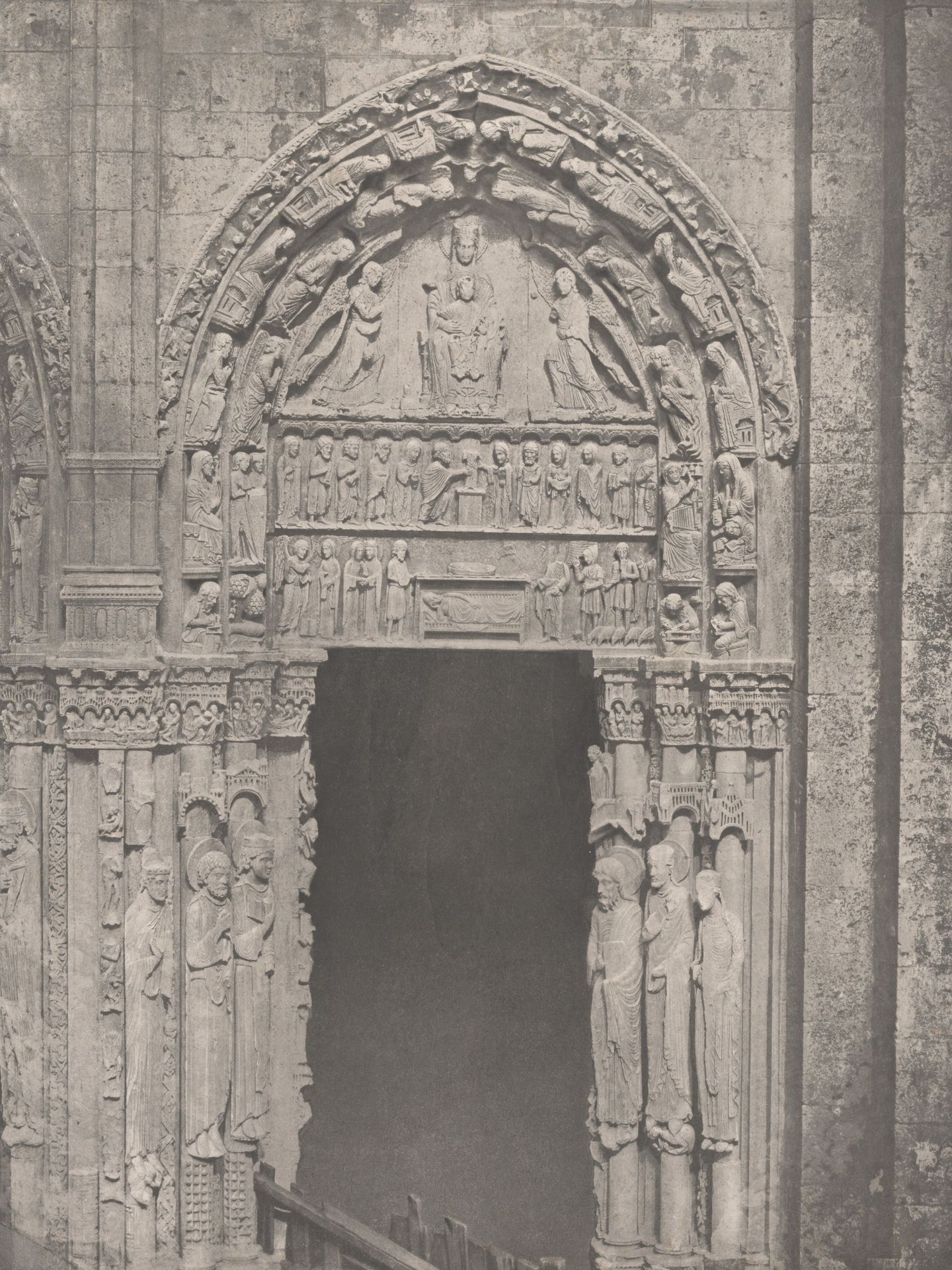 Cathedrale de Chartres, Côté Occidental, Porte Latérale de Droite, XIIe Siècle (Chartres Cathedral, West Side, Right Side Door, XII Century) by Charles Nègre