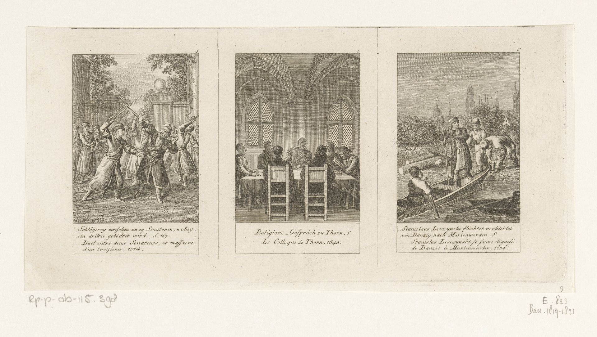 Drie voorstellingen uit de geschiedenis van Polen by Daniel Nikolaus Chodowiecki
