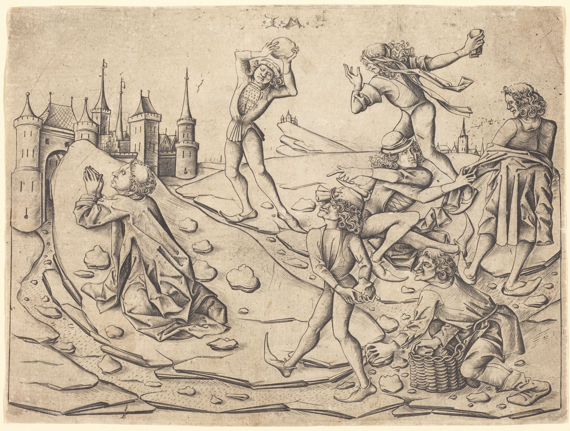 The Stoning of Saint Stephen by Israhel van Meckenem