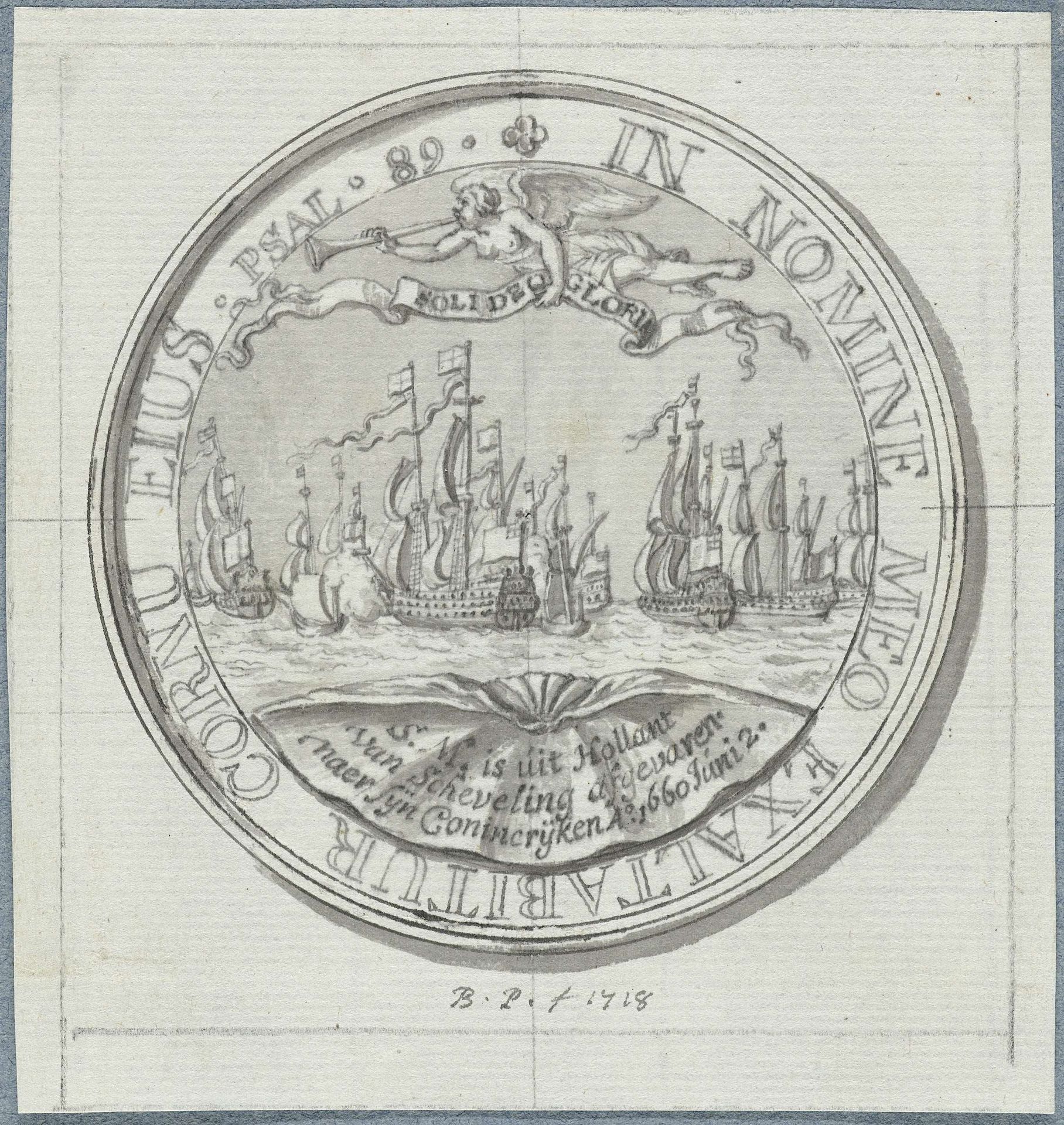 Penning op de Vrede van Breda by Bernard Picart