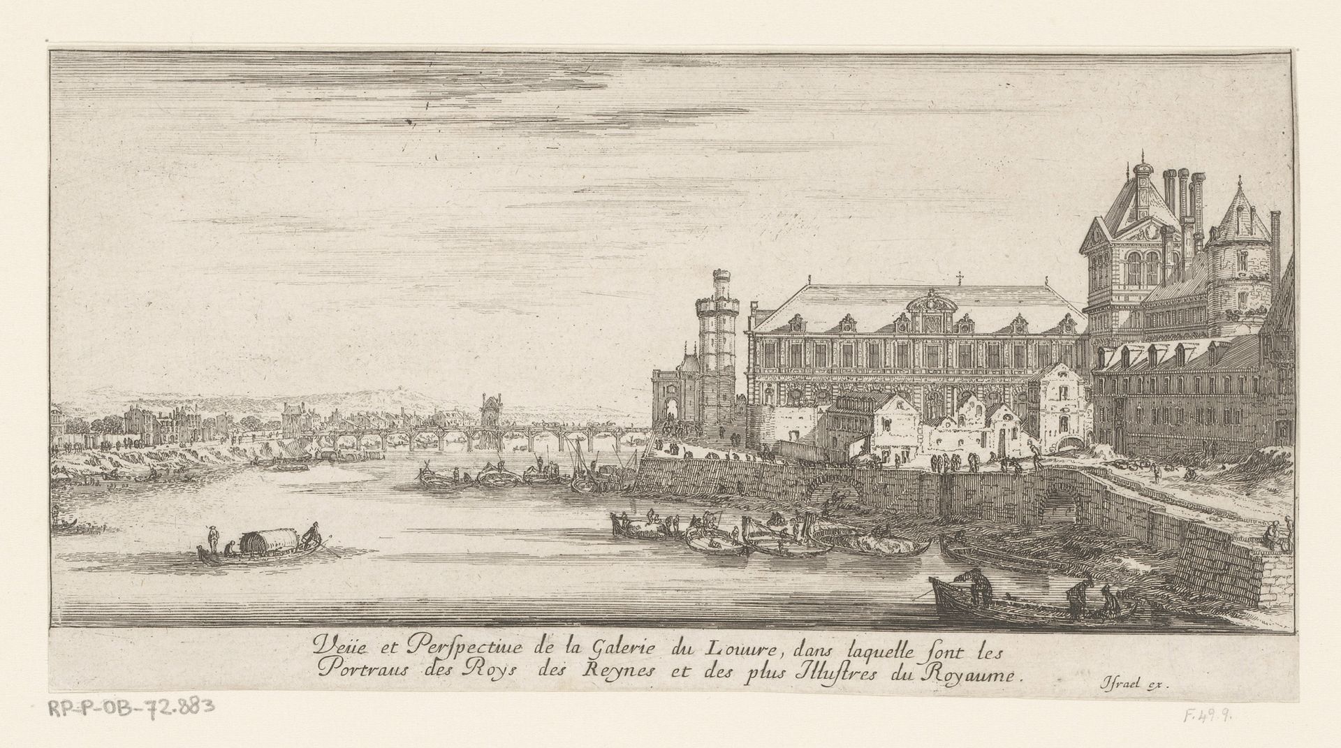 Gezicht op het Louvre by Israel Silvestre