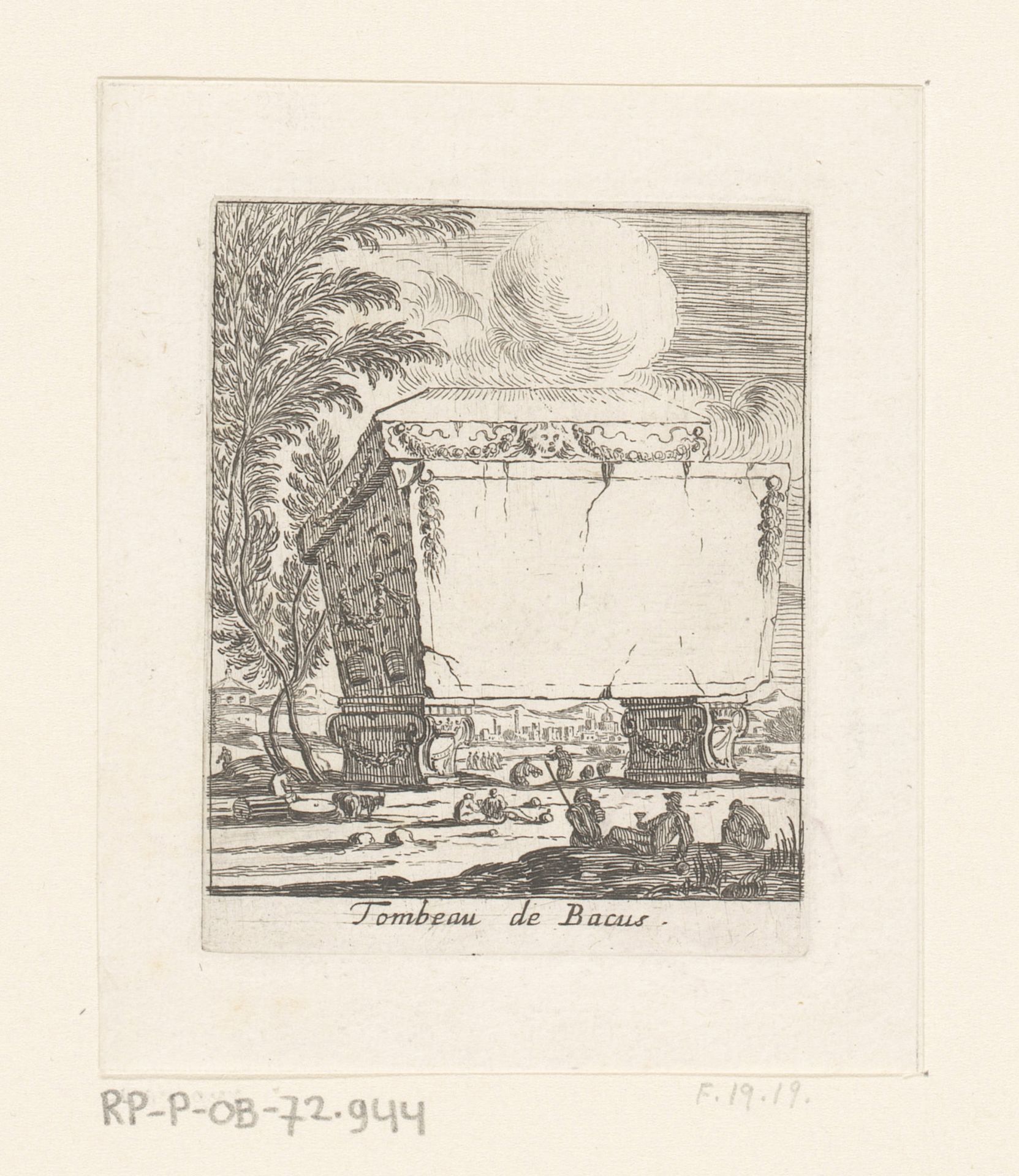 Gezicht op een klassieke tombe by Israel Silvestre