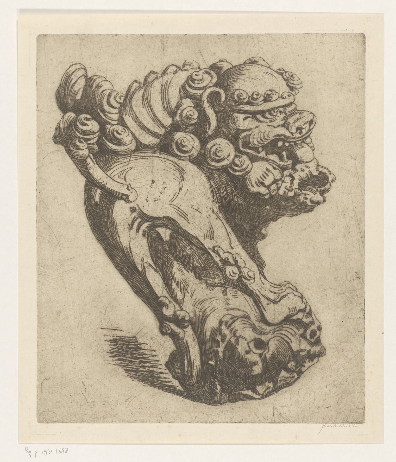 Monster met schedel by Maurits van der Valk