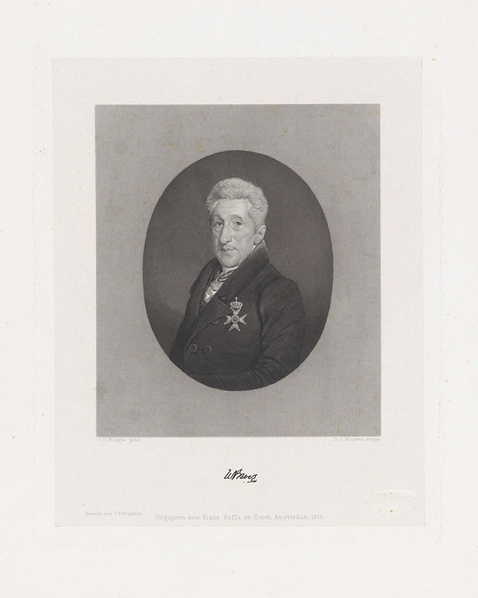 Portret van de predikant Wilhelm Broes by Dirk Jurriaan Sluyter