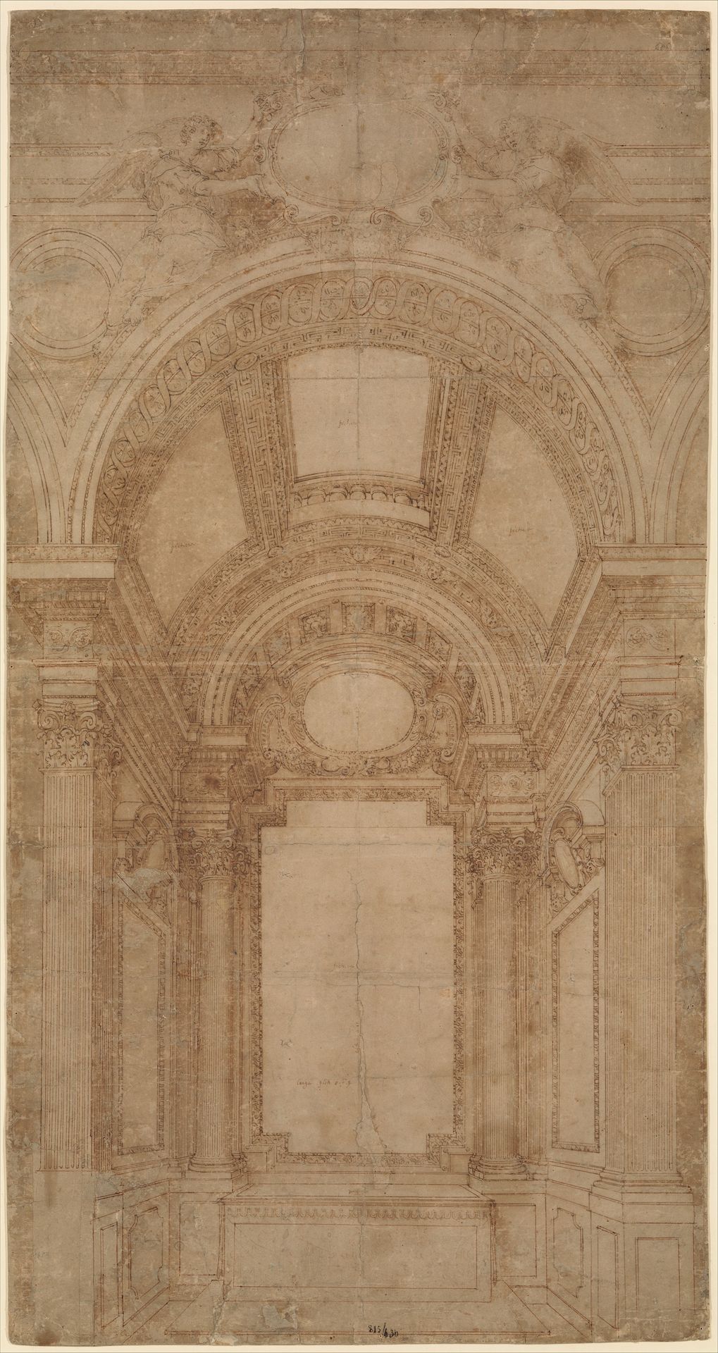 Design for an Elaborate Barrel-Vaulted Chapel by Baldassare Tommaso Peruzzi