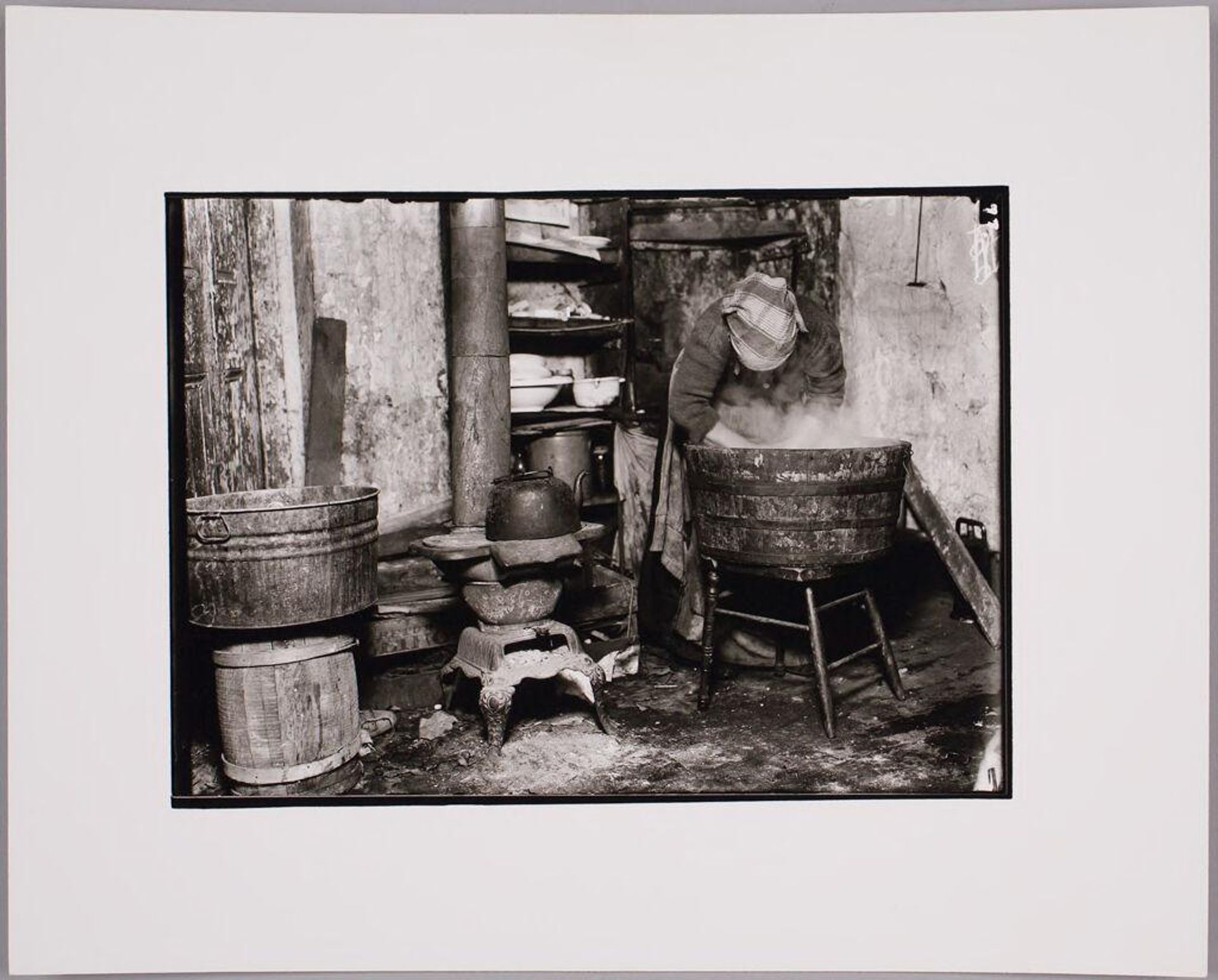 Untitled (woman washing clothes) by Lewis Hine