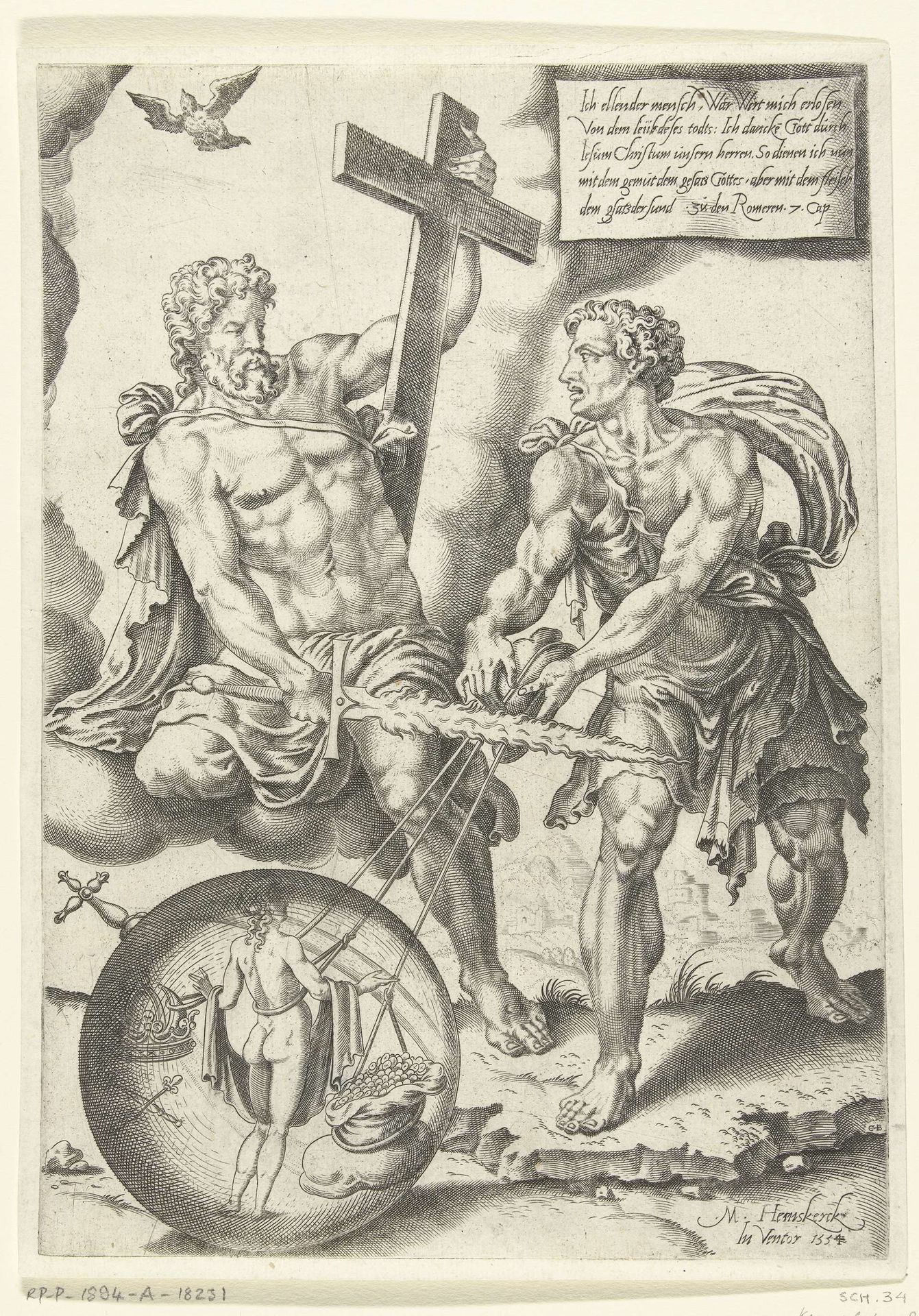 Christus redt de mens voor de zonde by Cornelis Bos