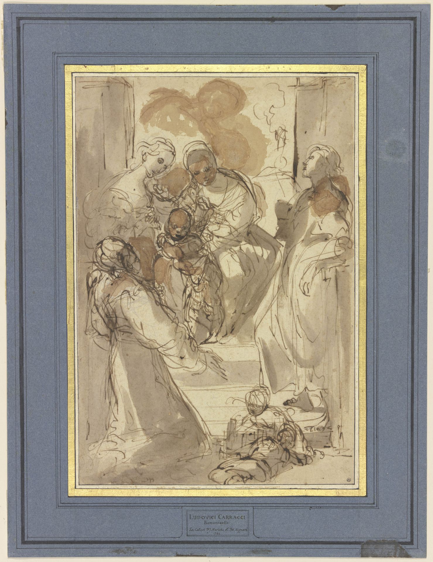 Virgin and Child with Saints Catherine, John the Evangelist, and Francis by Ludovico Carracci