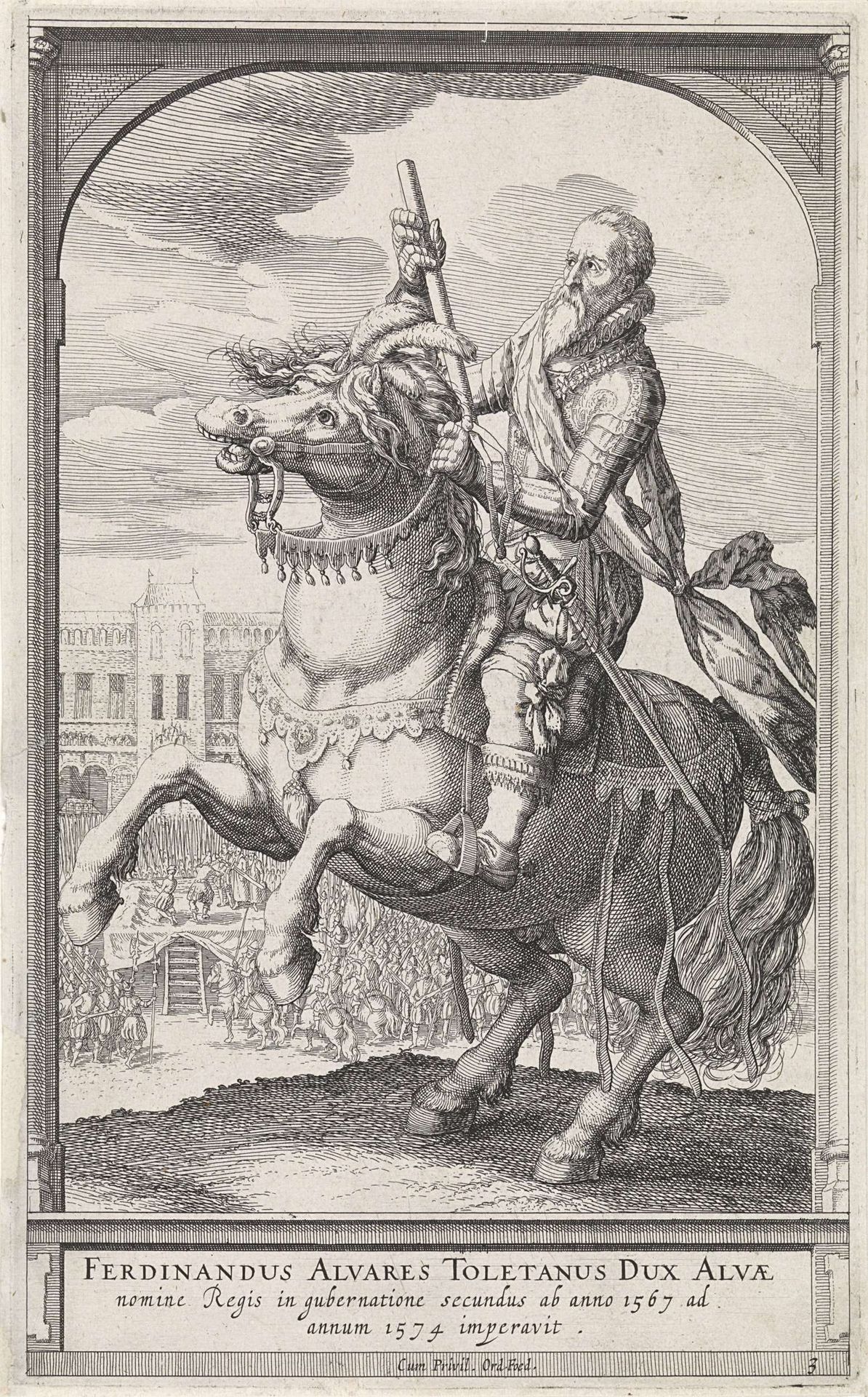 Ruiterportret van de hertog van Alva by Hessel Gerritsz