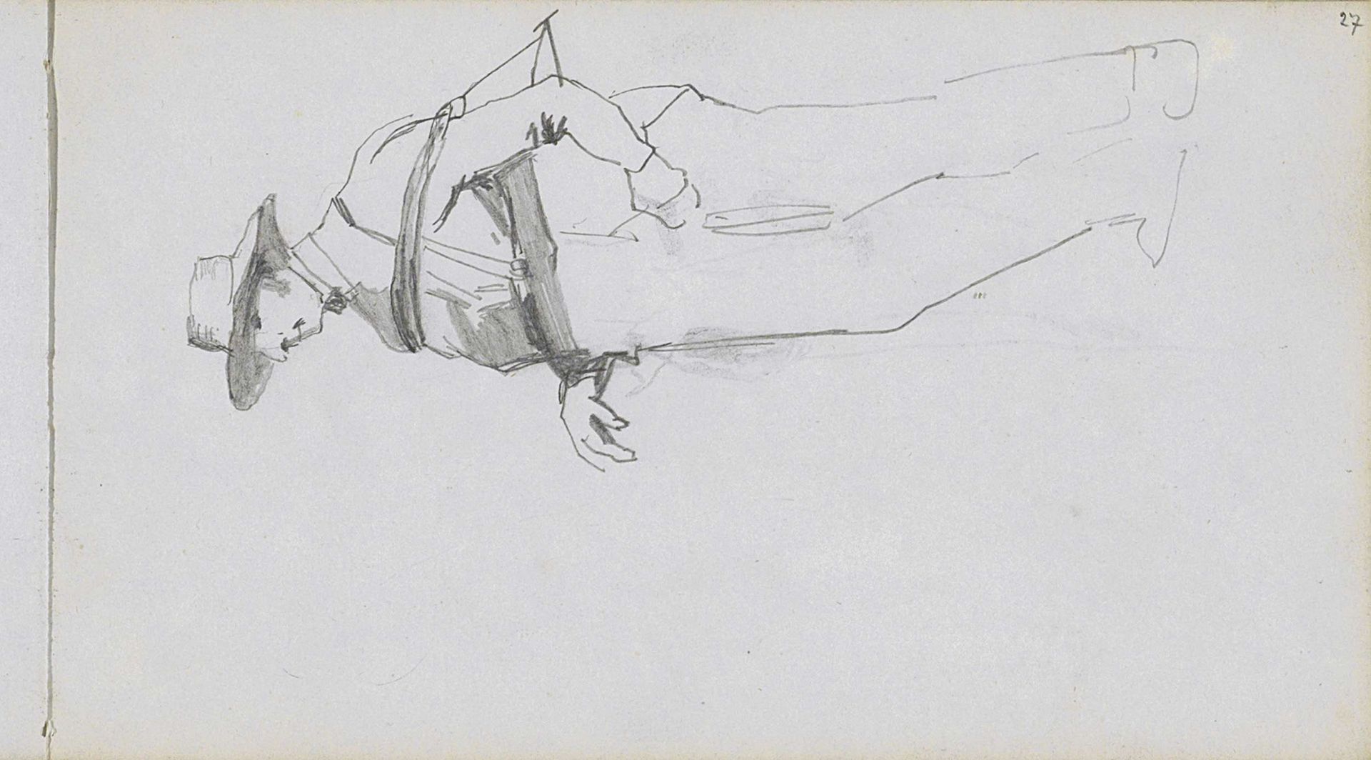 Staande man met een hoed by Johan Hendrik Weissenbruch