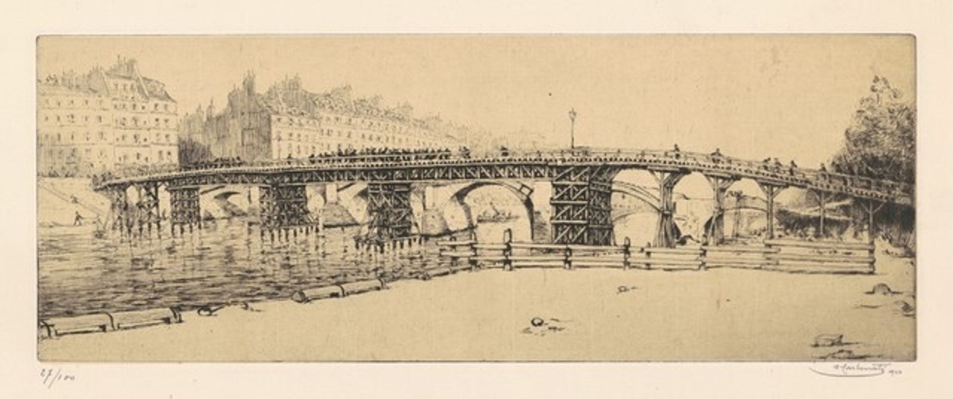 Le pont de la Tournelle en démolition (Demolition of the Tournelle Bridge) by Antonio Carbonati