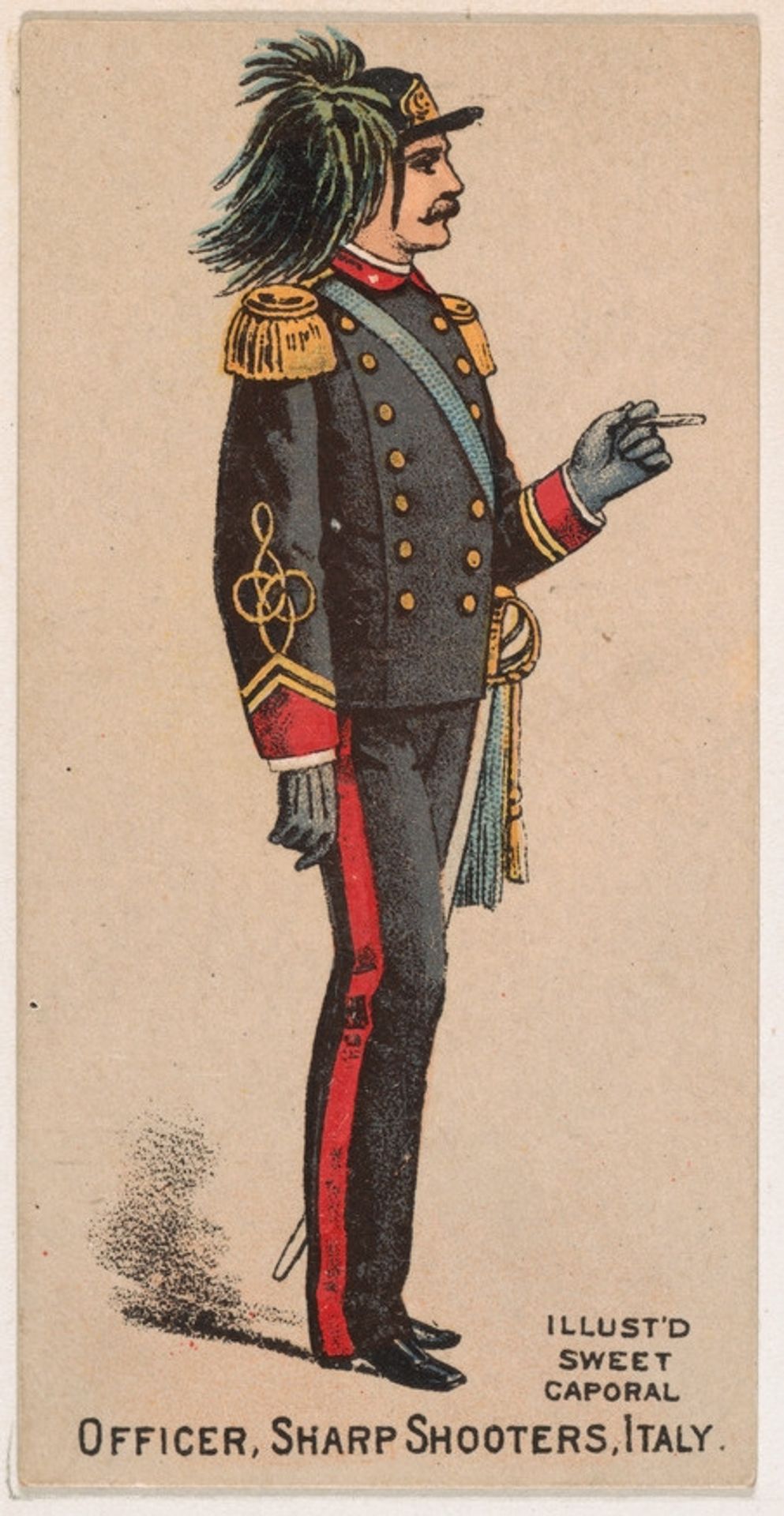 Officer, Sharp Shooters, Italy, from the Military Series (N224) issued by Kinney Tobacco Company to promote Sweet Caporal Cigarettes by Kinney Brothers Tobacco Company