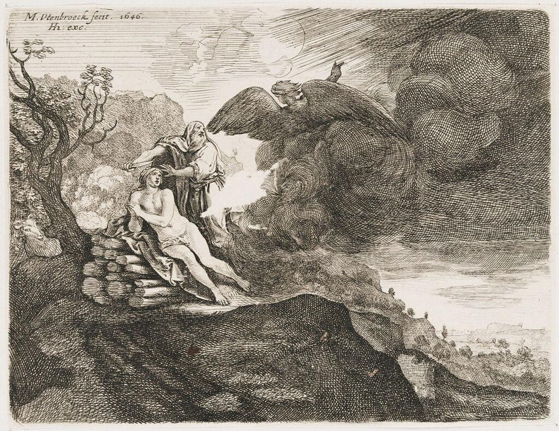 Abraham's Sacrifice by Moyses van Uyttenbroeck