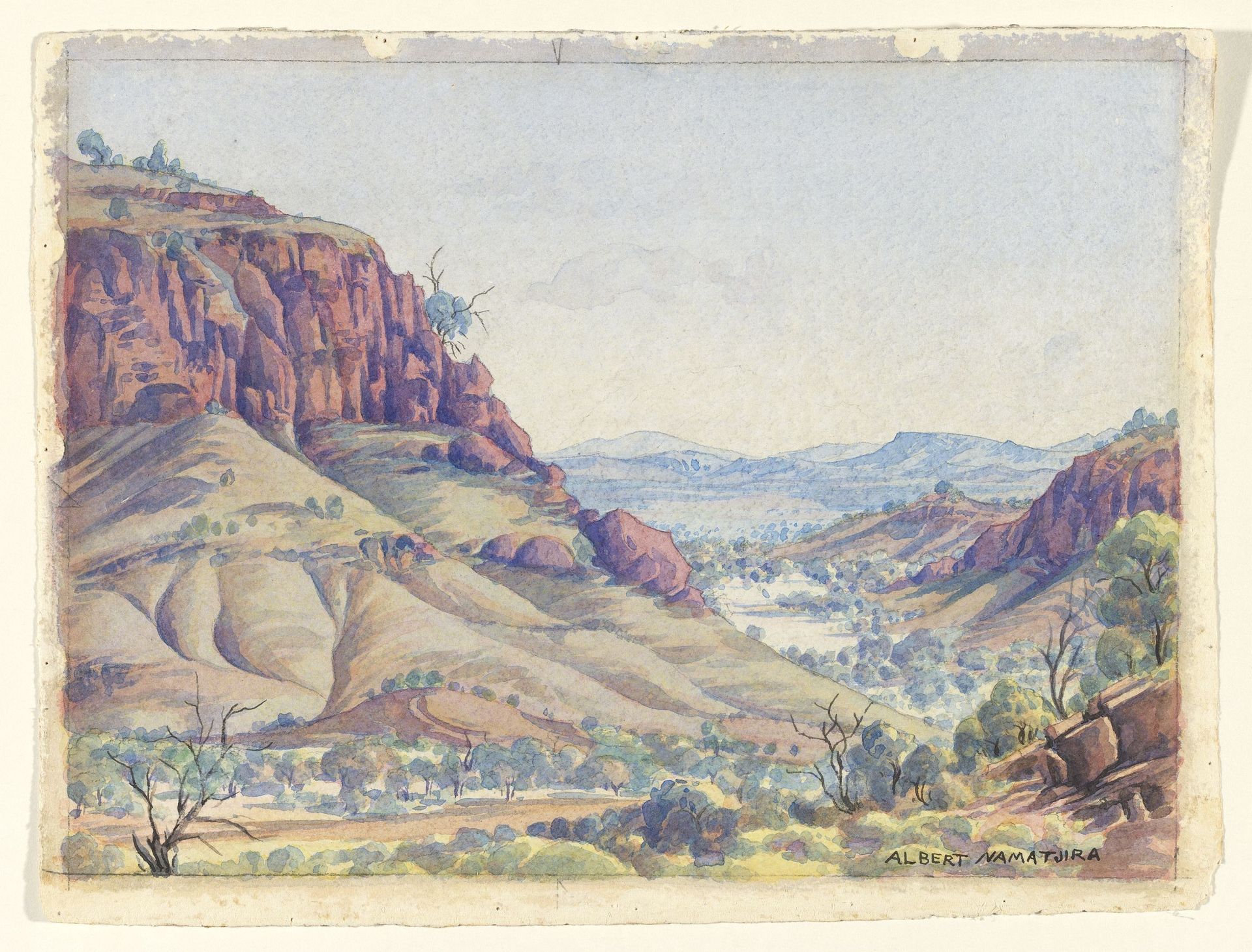 Near Ormiston Gorge, West MacDonnell Ranges, Central Australia by Albert Namatjira