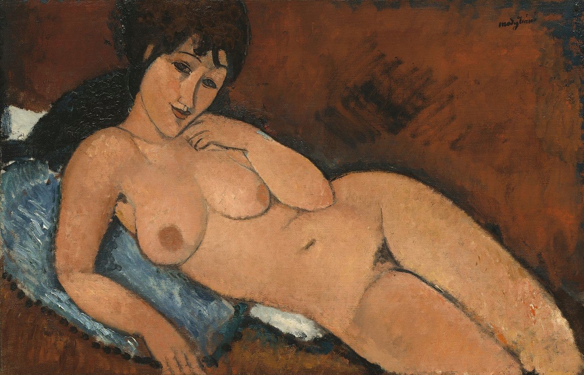 Nude on a Blue Cushion by Amedeo Modigliani