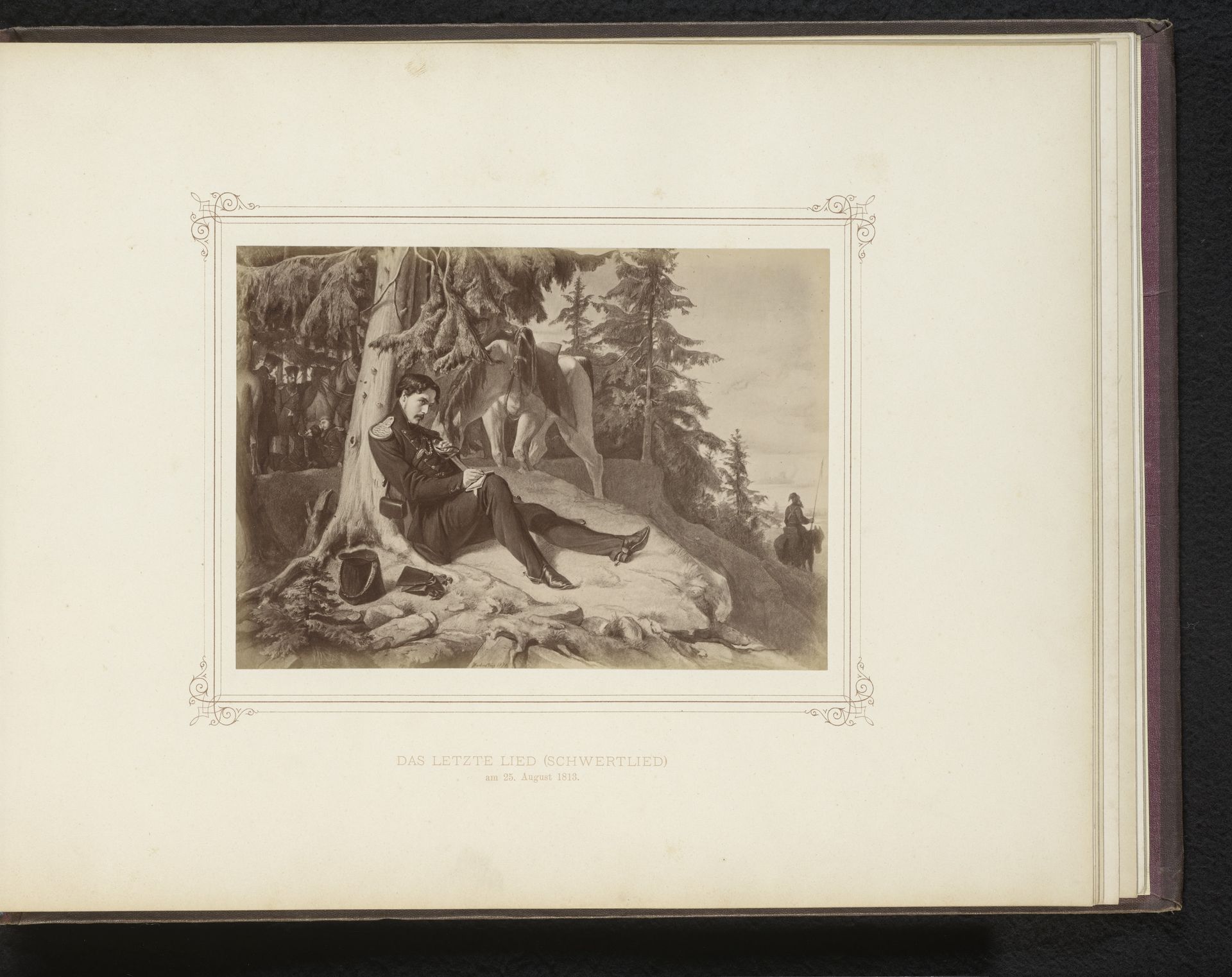 Fotoreproductie van een schilderij van een rustende soldaat by Anonymous