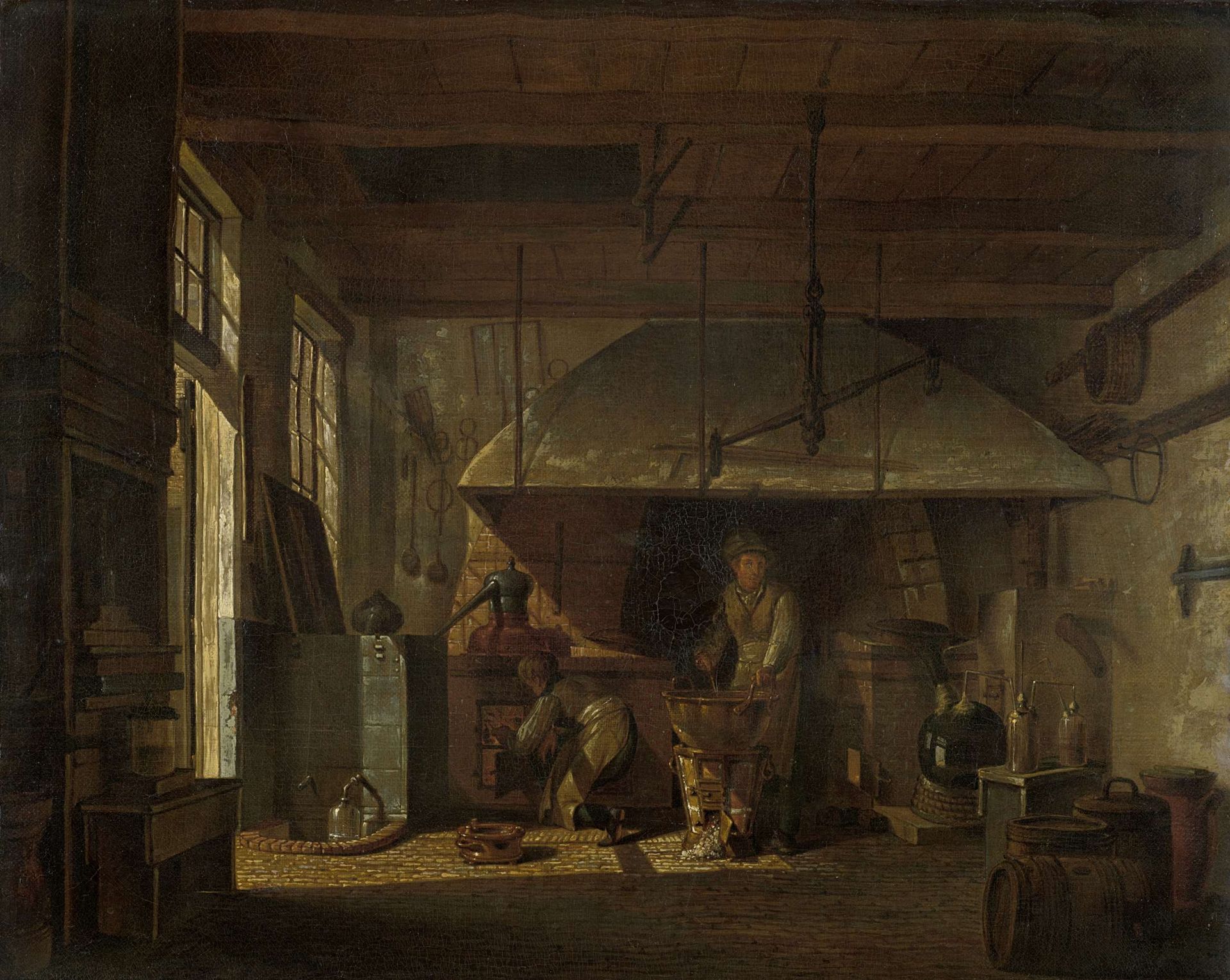 The Distillery of Apothecary A. d'Ailly in the Ramparts of the Zaagmolenpoort, Amsterdam by Johannes Jelgerhuis