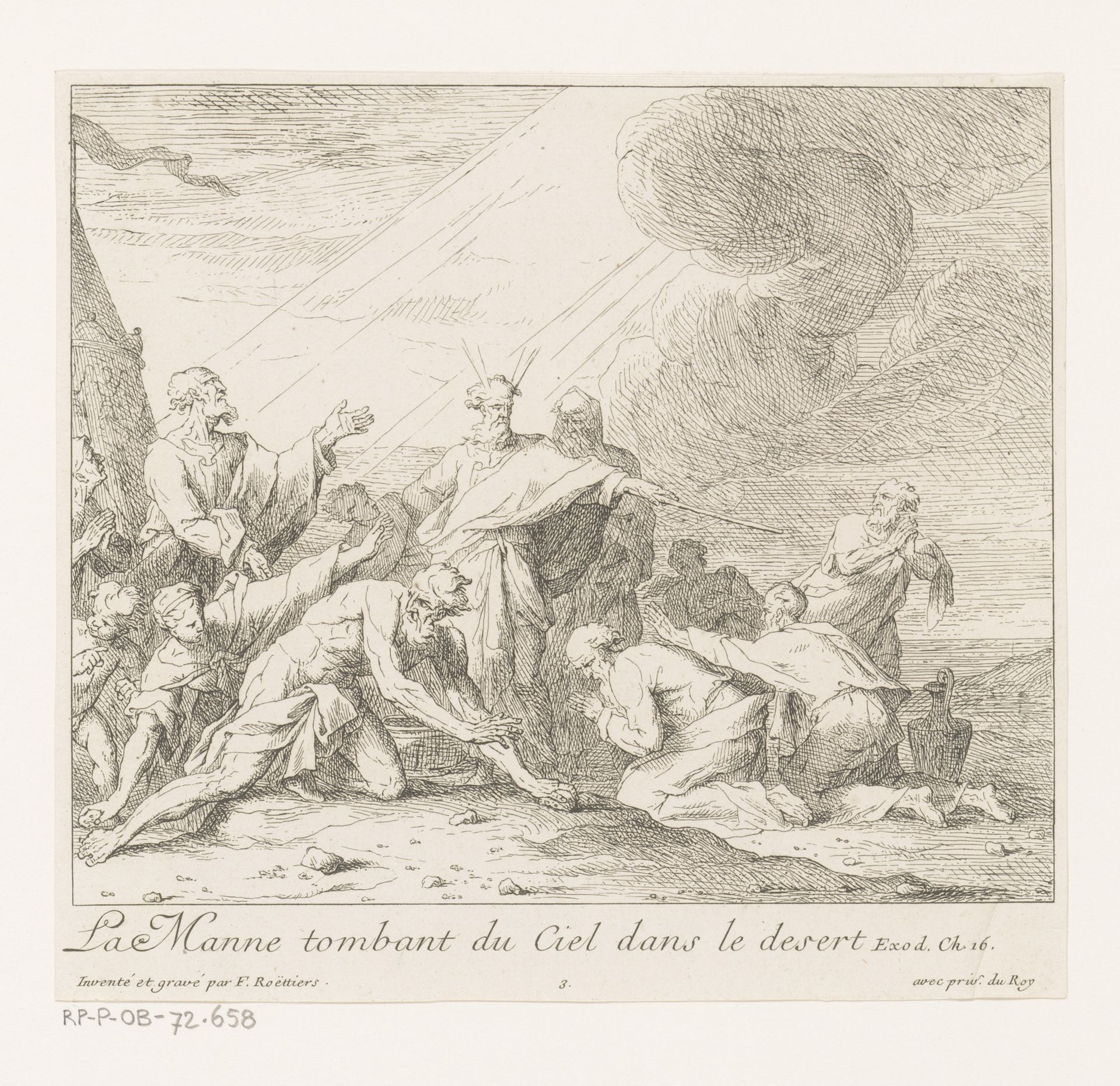 Inzameling van het manna by François Roëttiers