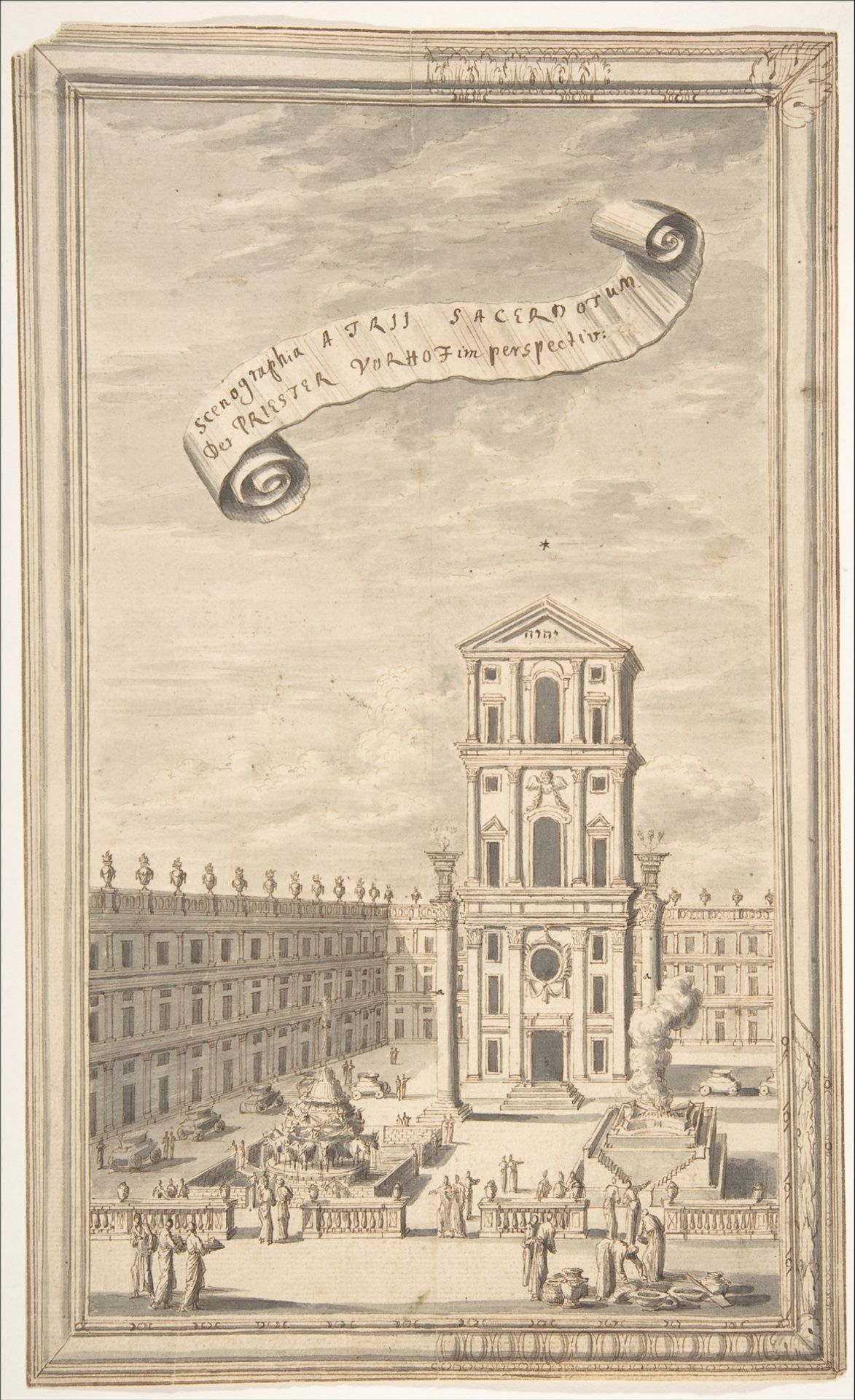 The Sacerdotal Atrium in Perspective by Johann Melchior Füssli