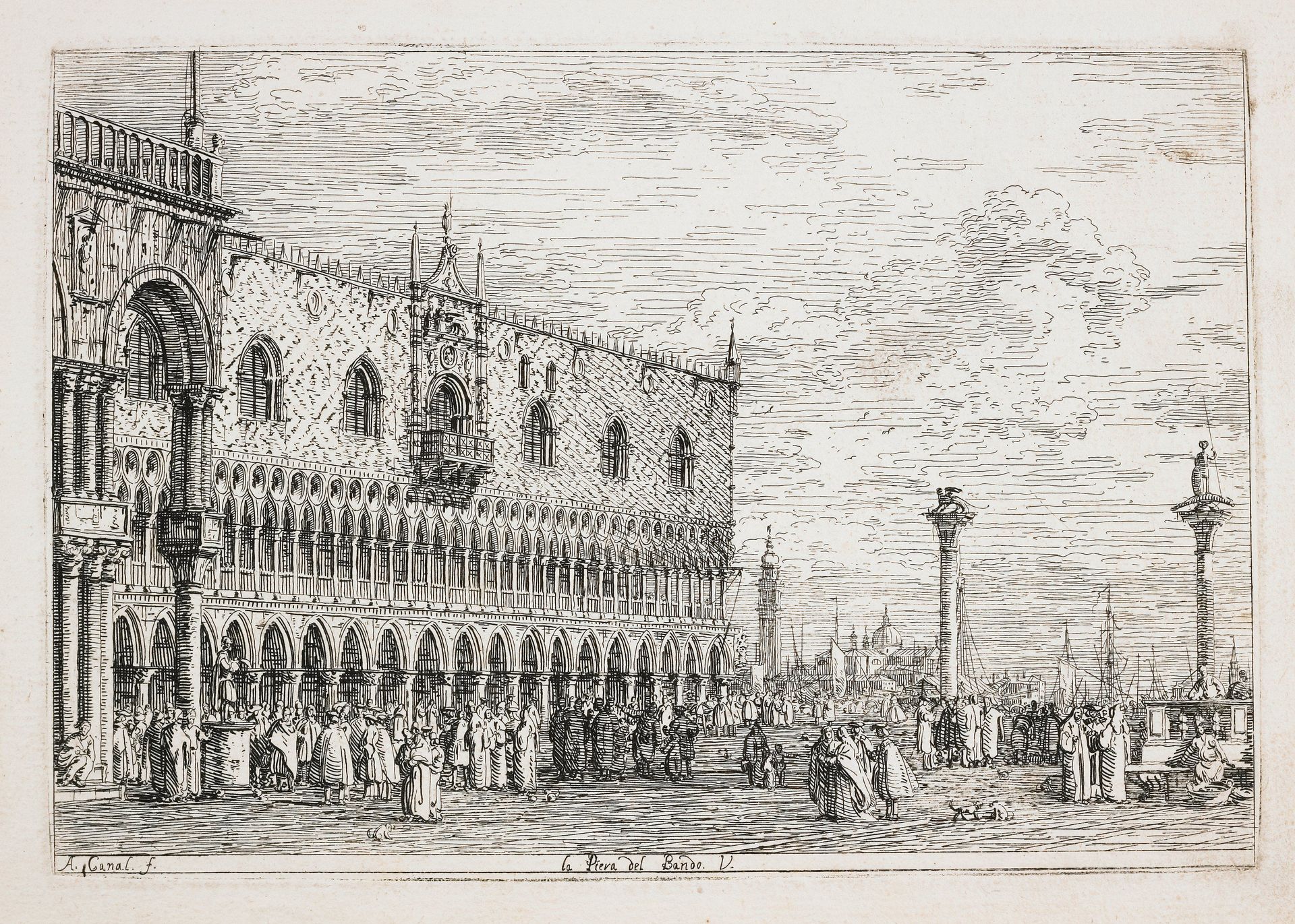 La Piera del Bando (The Proclamation Stone by Canaletto (Giovanni Antonio Canal)