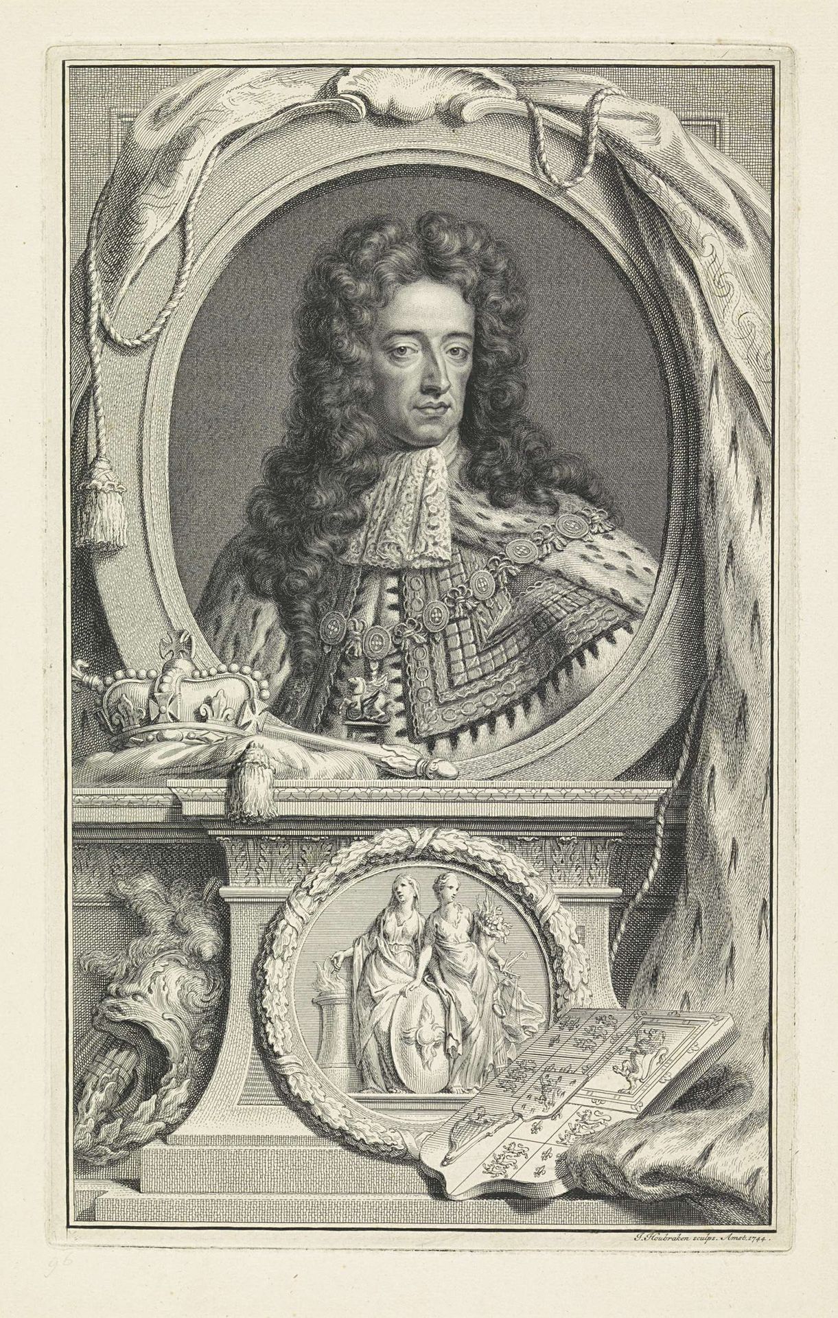 Portret van Willem III, prins van Oranje by Jacob Houbraken