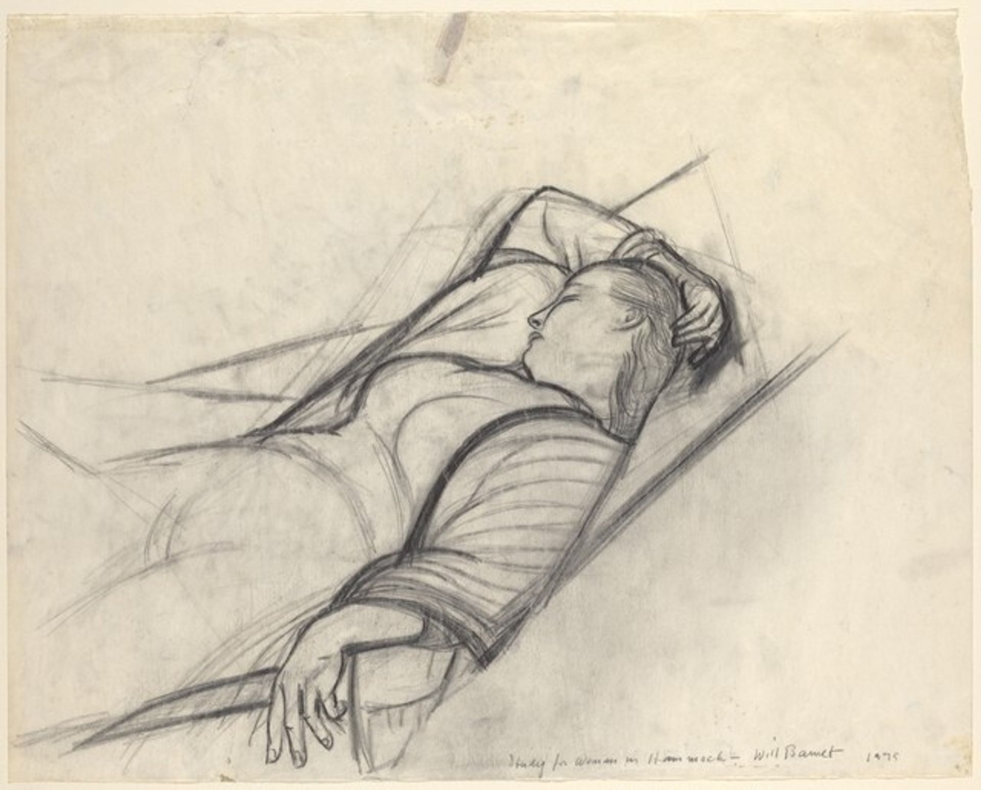 Study for Woman in Hammock ("Summer Idyll") by Will Barnet