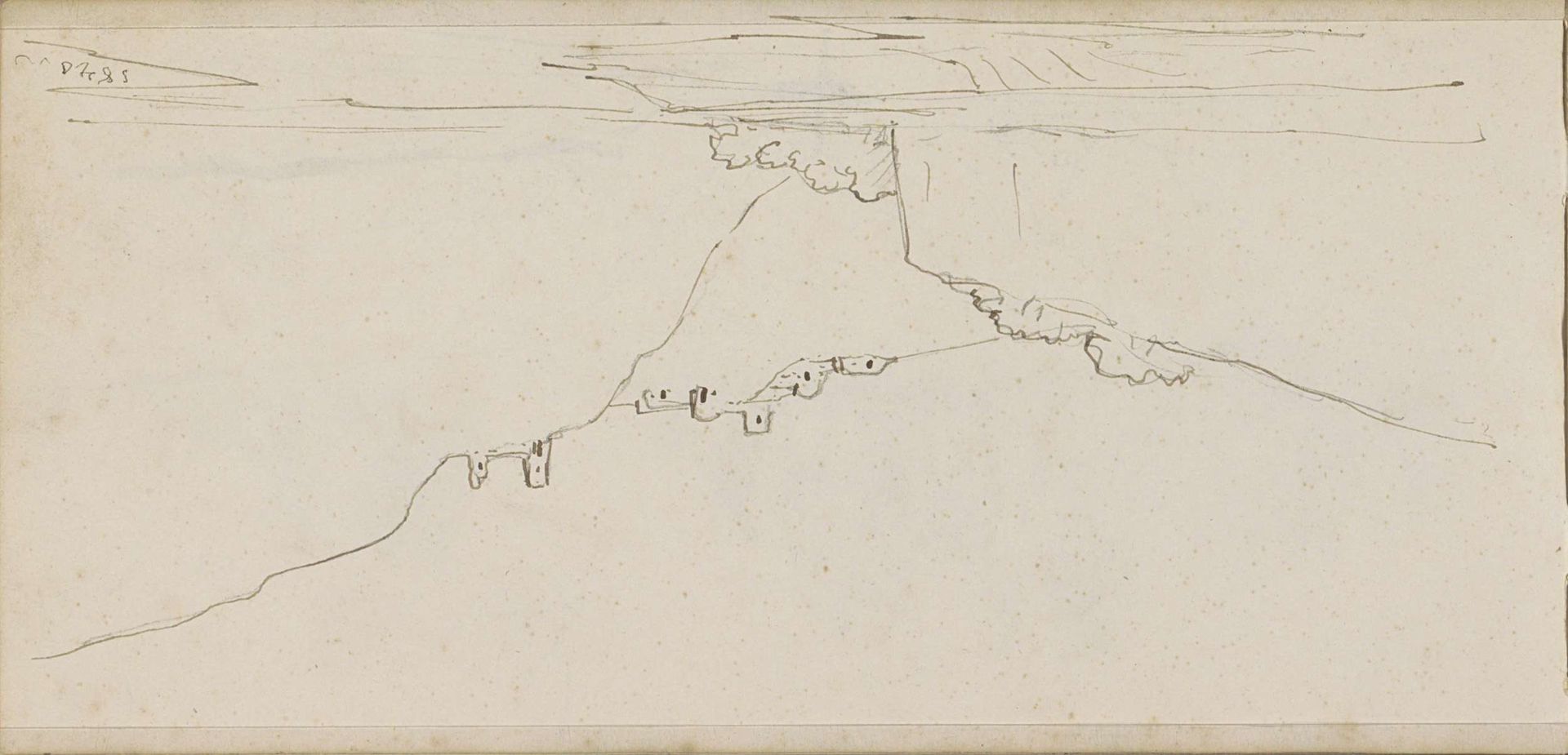 Dorp in de bergen aan een meer by Johannes Tavenraat