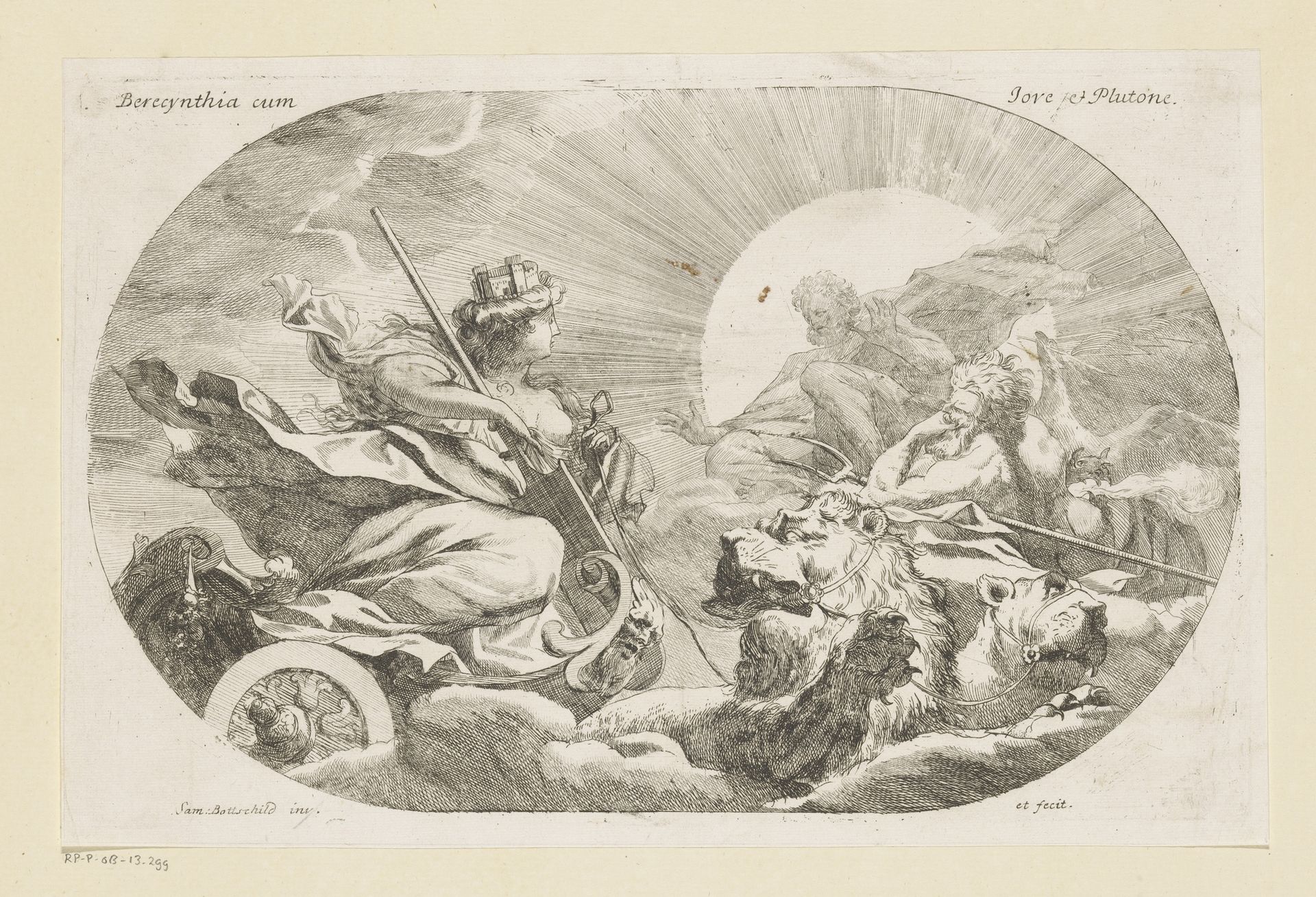 Berecynthia (Cybele) met Jupiter en Pluto by Samuel Bottschild