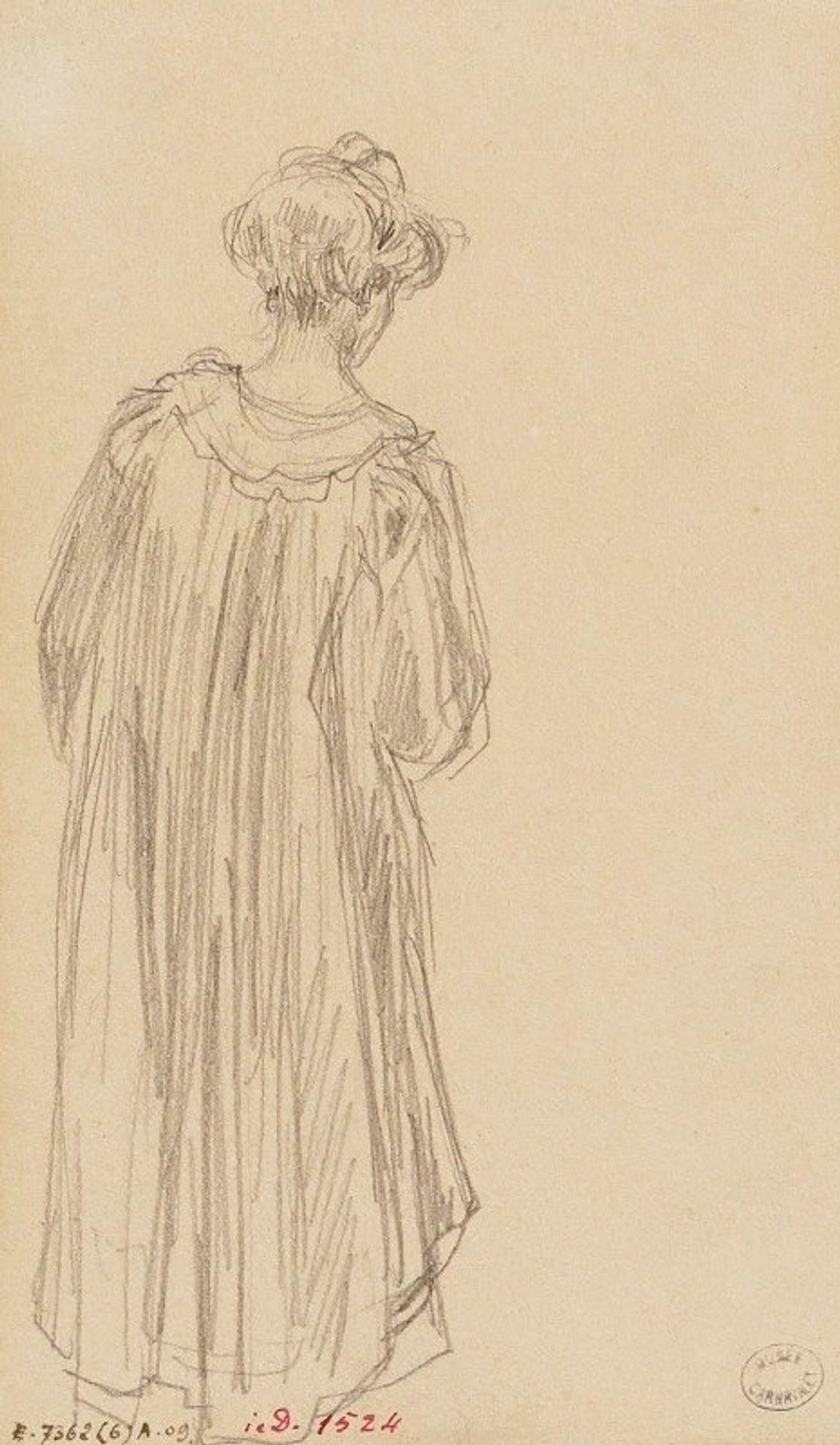 Femme en peignoir, vue de dos by Frédéric Houbron