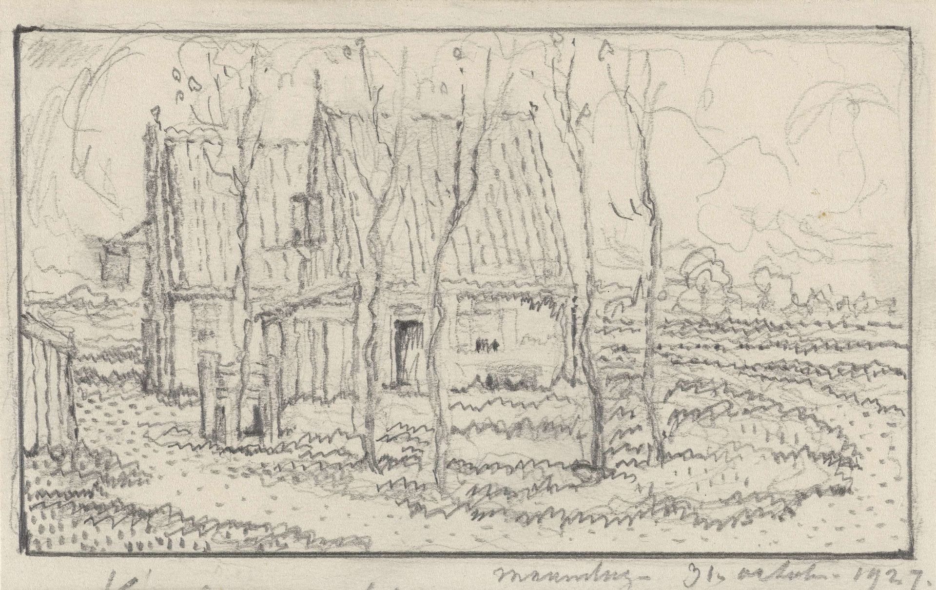 Huisjes by Herman Antonius van Daalhoff
