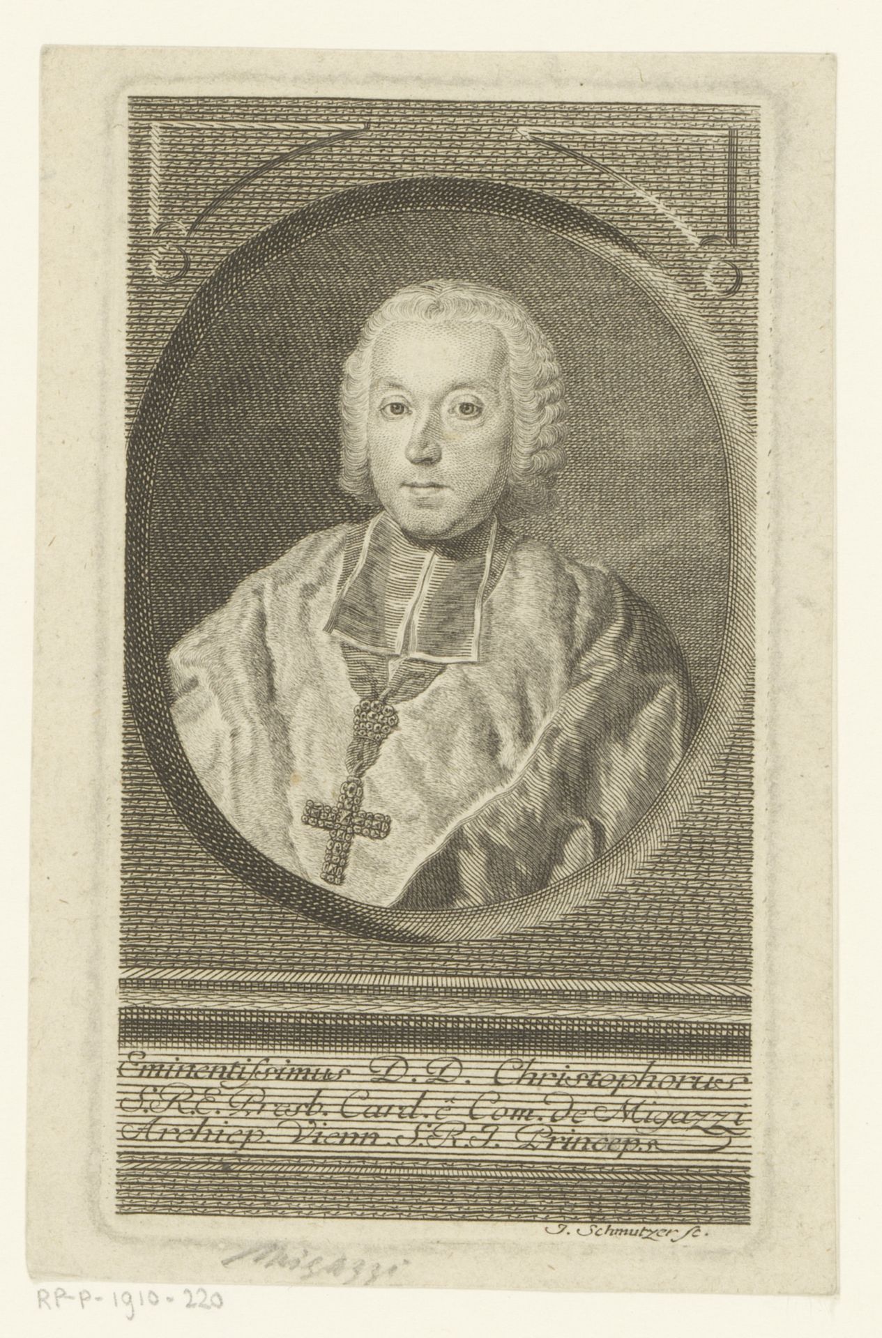 Portret van Christoph Bartholomäus Anton Migazzi by Jakob Matthias Schmutzer