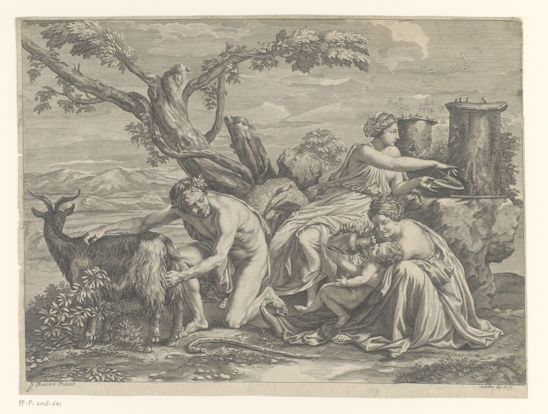 Jupiter als kind gevoed met melk van de geit Amalthea by Guillaume Chasteau