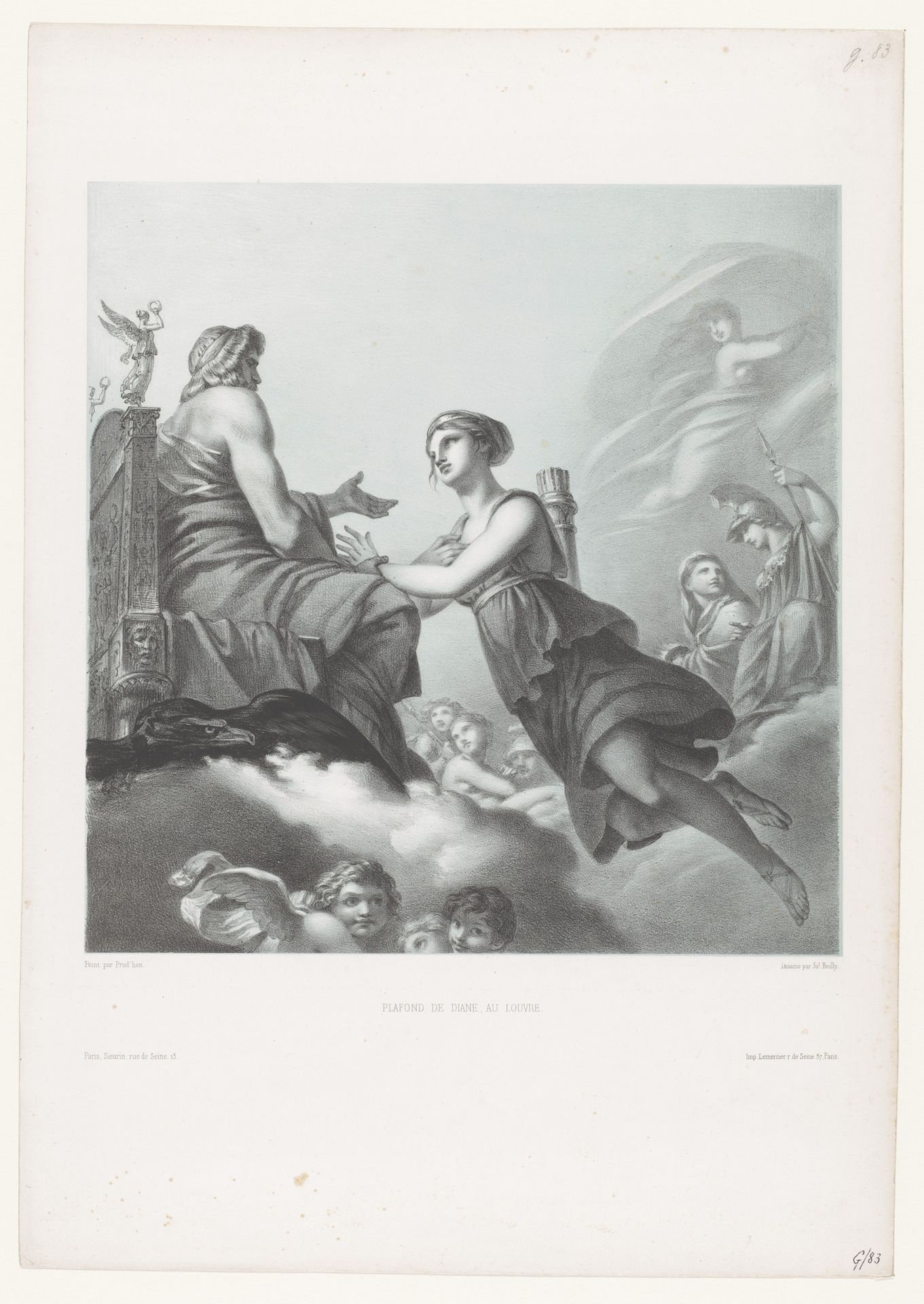 Diana vraagt Jupiter om eeuwige maagdelijkheid by Julien-Léopold Boilly