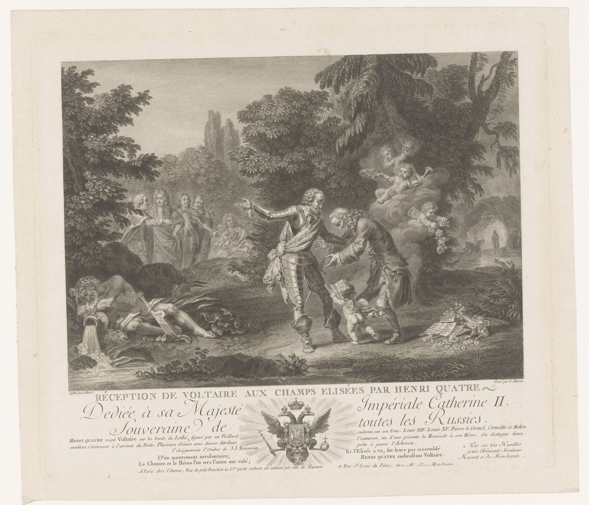 Ontmoeting tussen Voltaire en Hendrik IV van Frankrijk by Charles François Adrien Macret