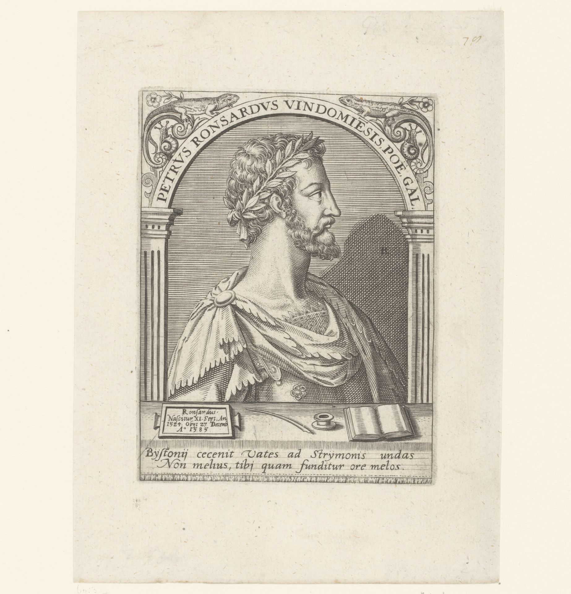 Portret van Pierre de Ronsard by Robert Boissard