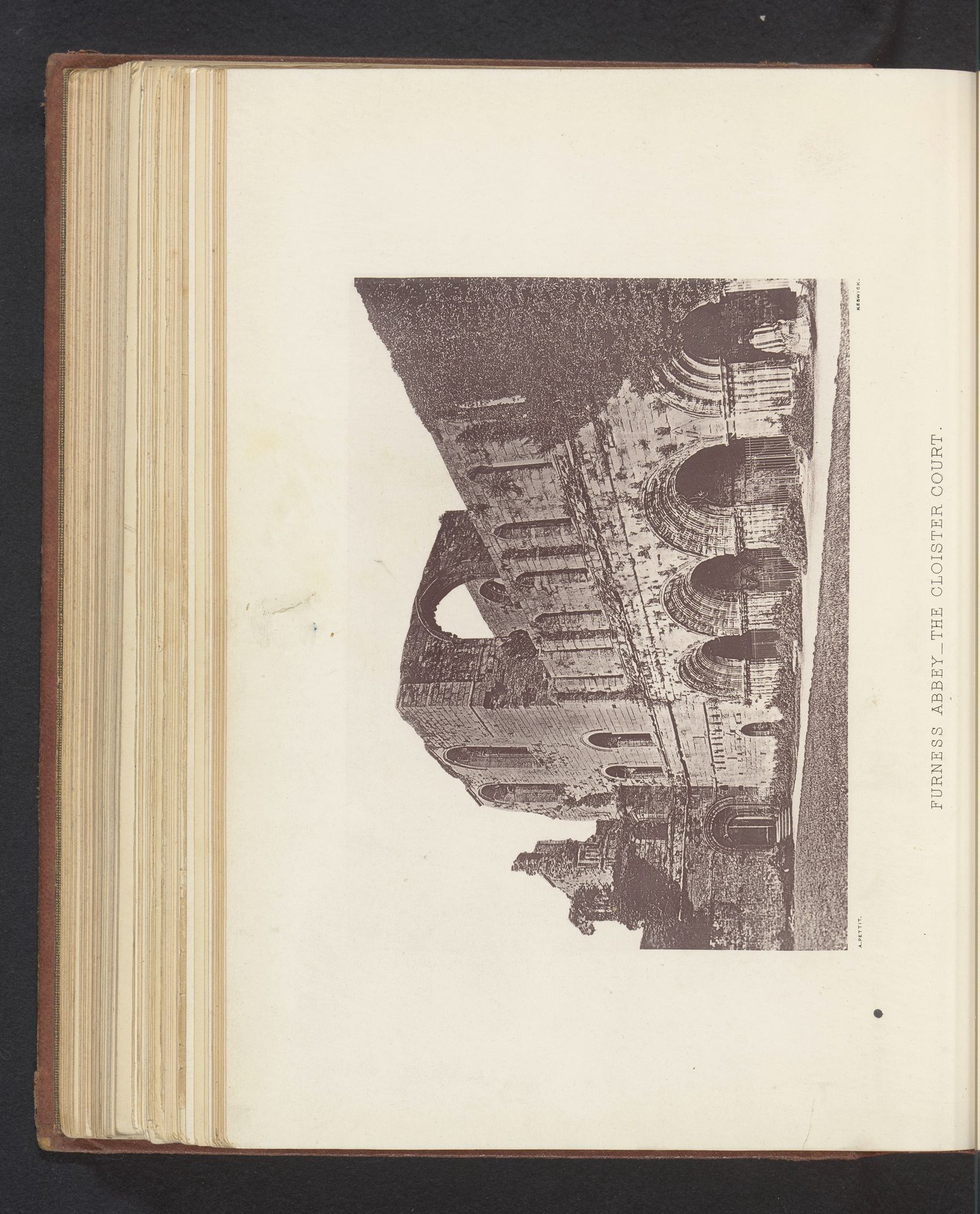 Gezicht op de binnenplaats van de ruïne van Furness Abbey by Alfred Pettitt