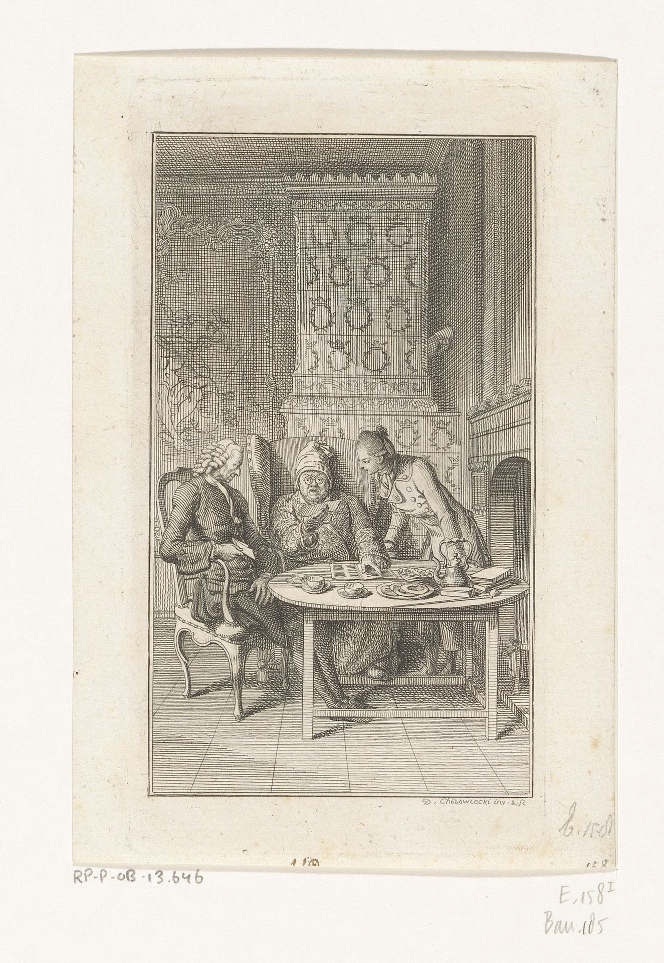 Sebaldus Nothanker wint de loterij by Daniel Nikolaus Chodowiecki