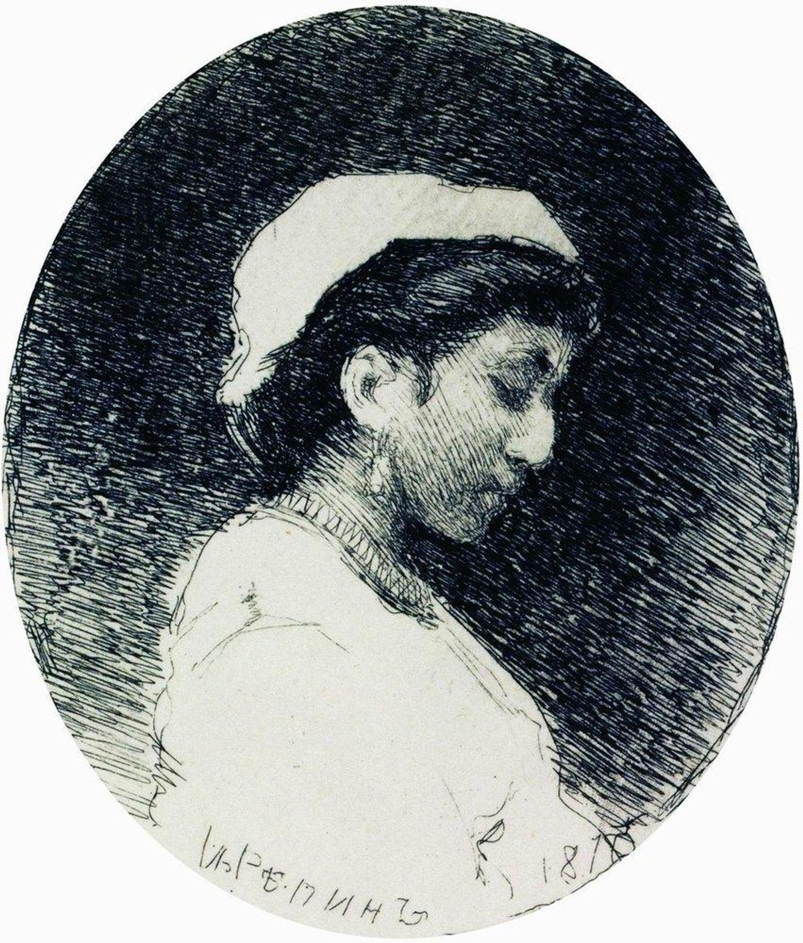 A woman in a cap by Ilya Repin