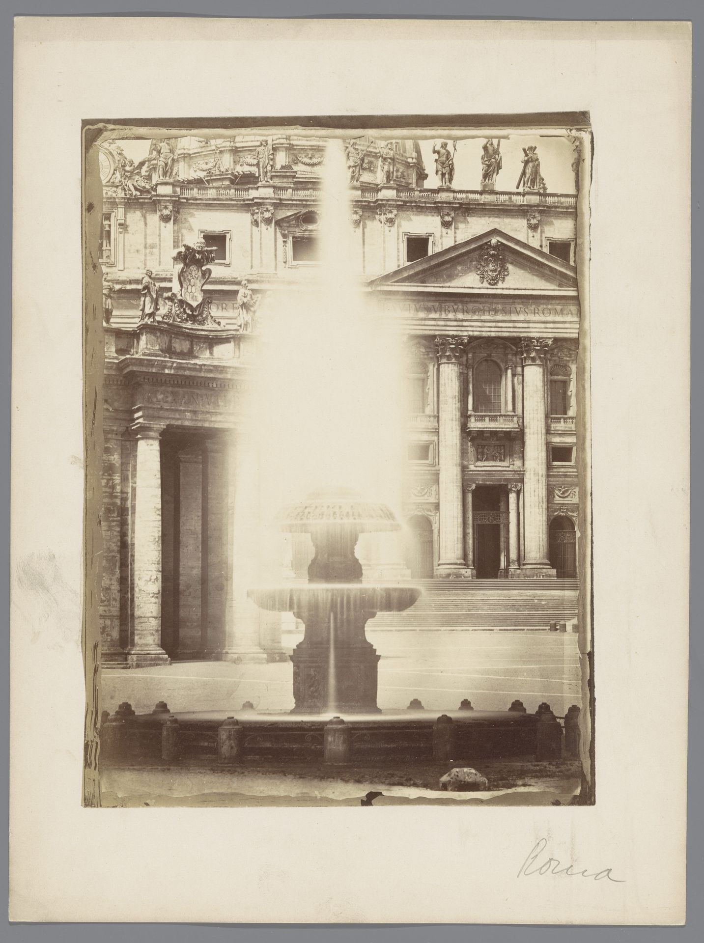 Fontein op het Sint-Pietersplein te Vaticaanstad by Gustave Eugène Chauffourier